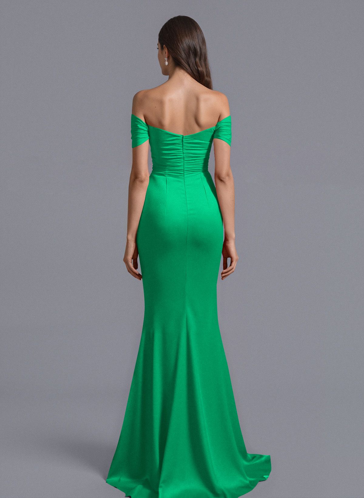 Trumpet/Mermaid Off-The-Shoulder Silk Like Satin Bridesmaid Dresses With Split Front, product image 135