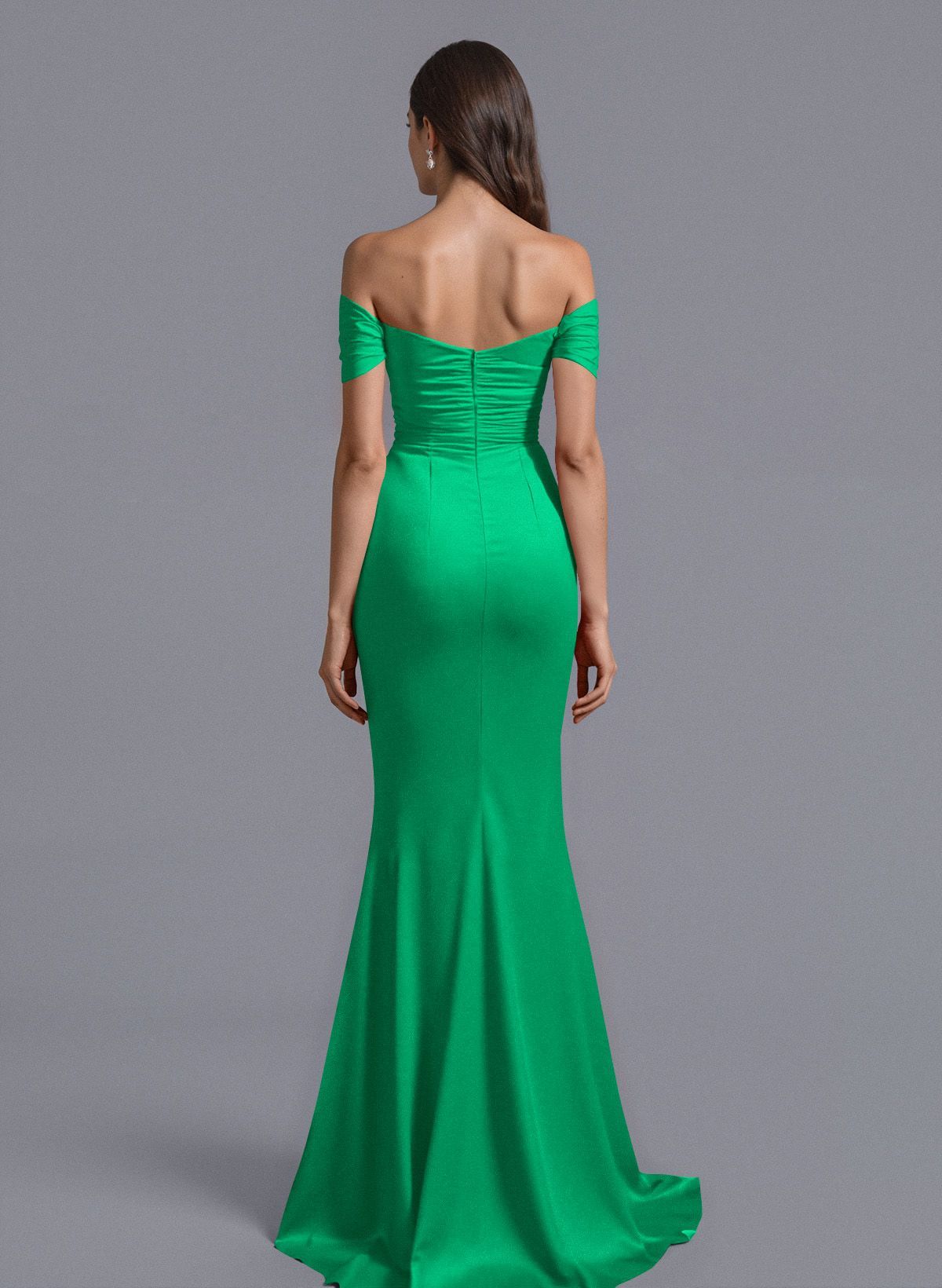 Trumpet/Mermaid Off-The-Shoulder Silk Like Satin Bridesmaid Dresses With Split Front, product image 135