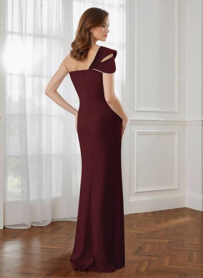 Trumpet/Mermaid One-Shoulder Elastic Satin Bridesmaid Dresses With Beading