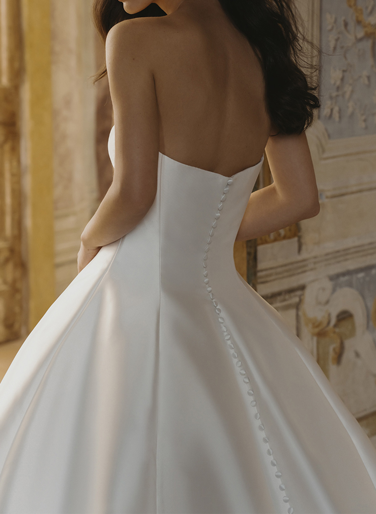 Ball Gown Strapless Illusion Neck Lace Satin Wedding Dresses with Detachable Sleeves, image 4