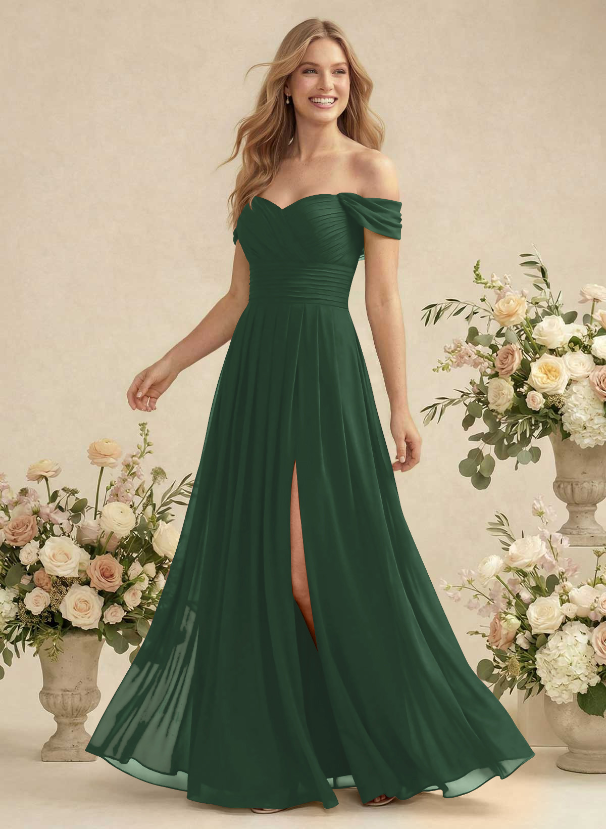 Off-The-Shoulder A-Line Chiffon Bridesmaid Dresses, product image 121