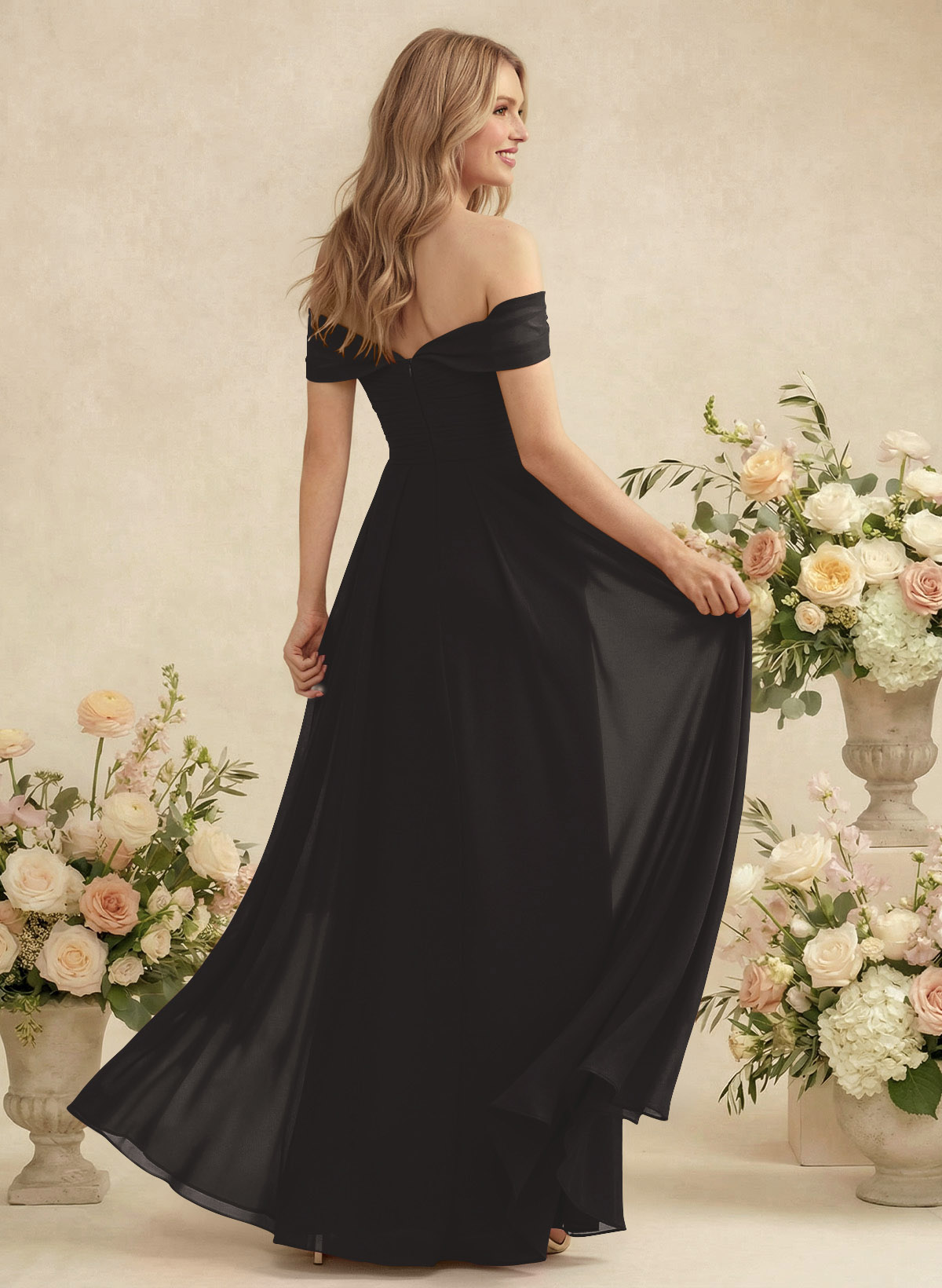 Off-The-Shoulder A-Line Chiffon Bridesmaid Dresses, product image 176