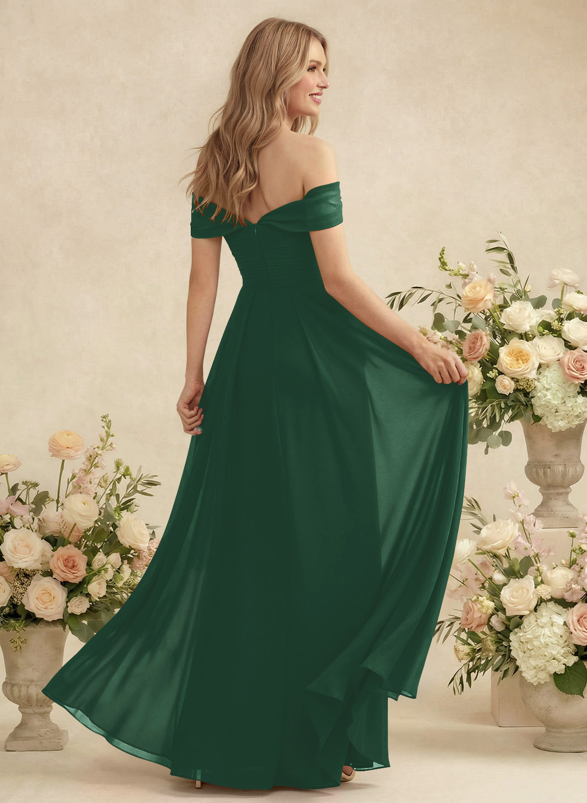 Off-The-Shoulder A-Line Chiffon Bridesmaid Dresses, product image 119