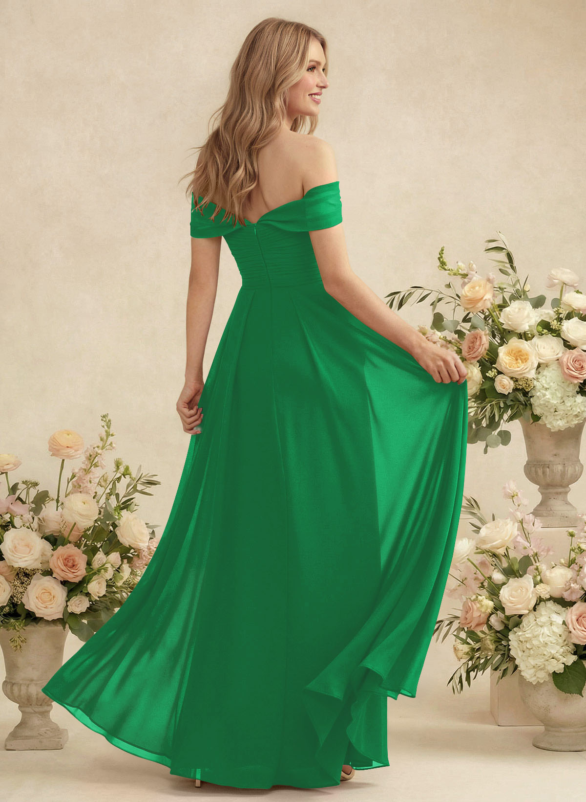 Off-The-Shoulder A-Line Chiffon Bridesmaid Dresses, product image 191