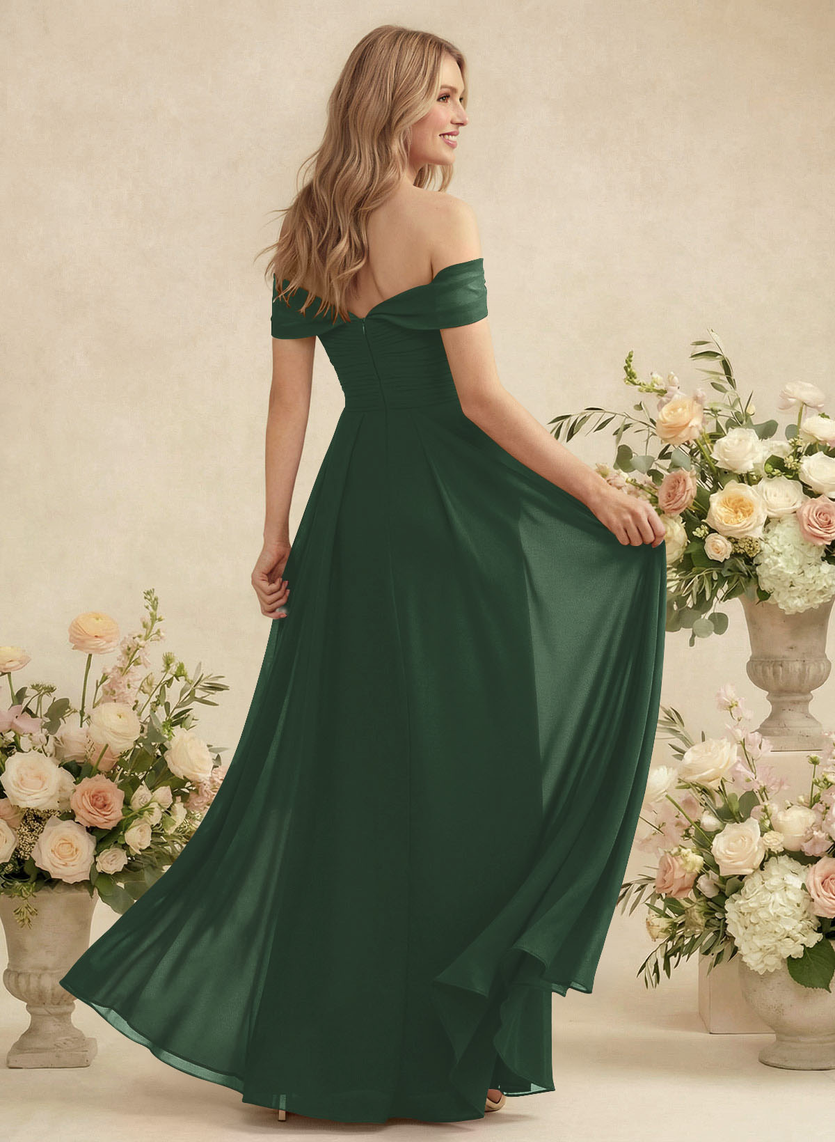 Off-The-Shoulder A-Line Chiffon Bridesmaid Dresses, product image 122