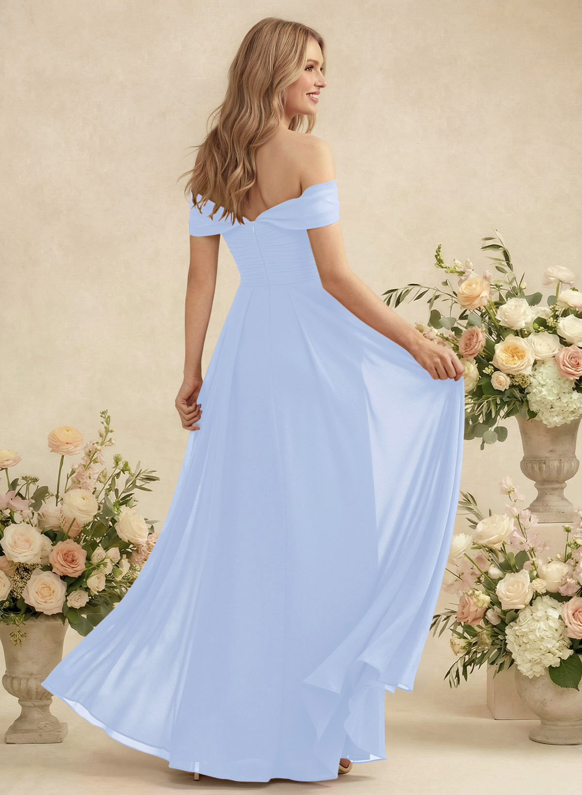 Off-The-Shoulder A-Line Chiffon Bridesmaid Dresses, product image 95