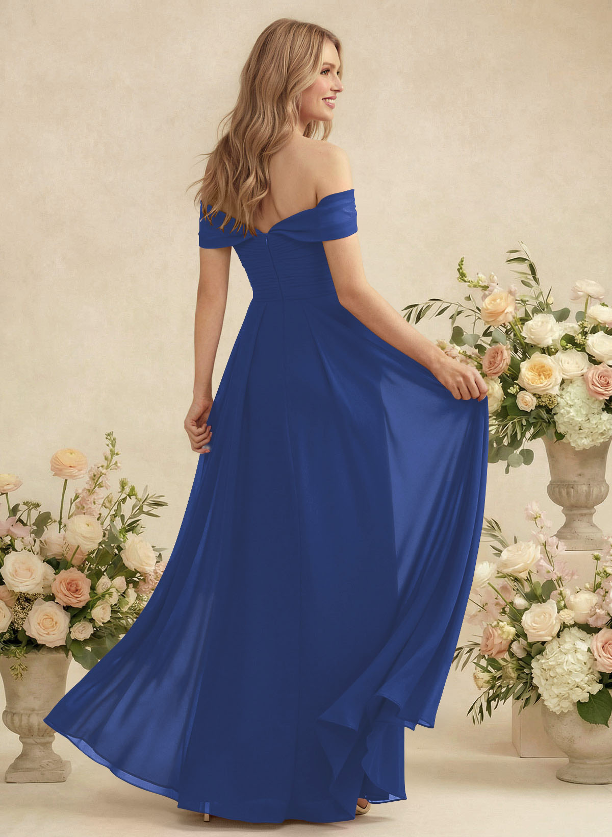 Off-The-Shoulder A-Line Chiffon Bridesmaid Dresses, product image 23