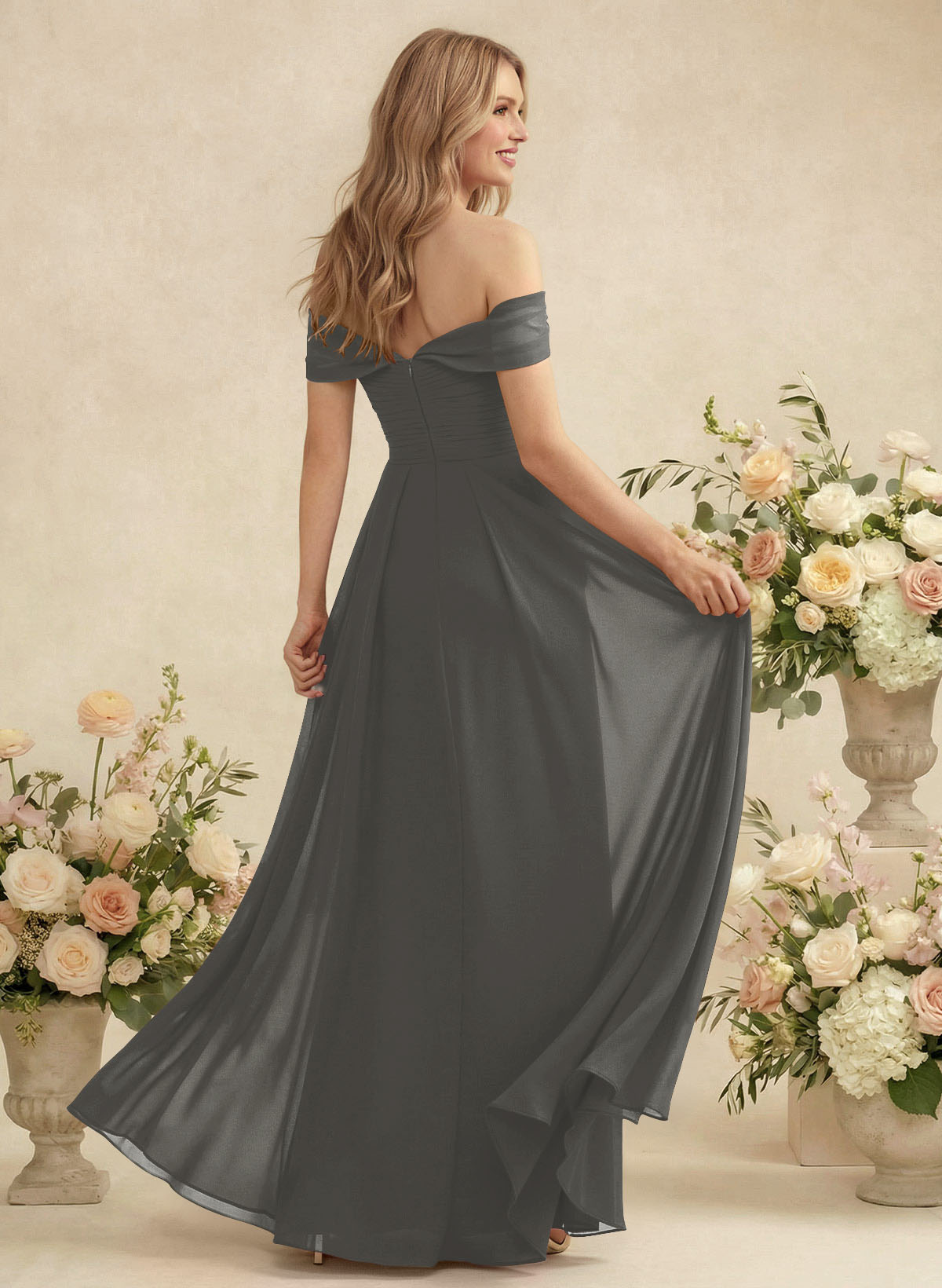 Off-The-Shoulder A-Line Chiffon Bridesmaid Dresses, product image 173