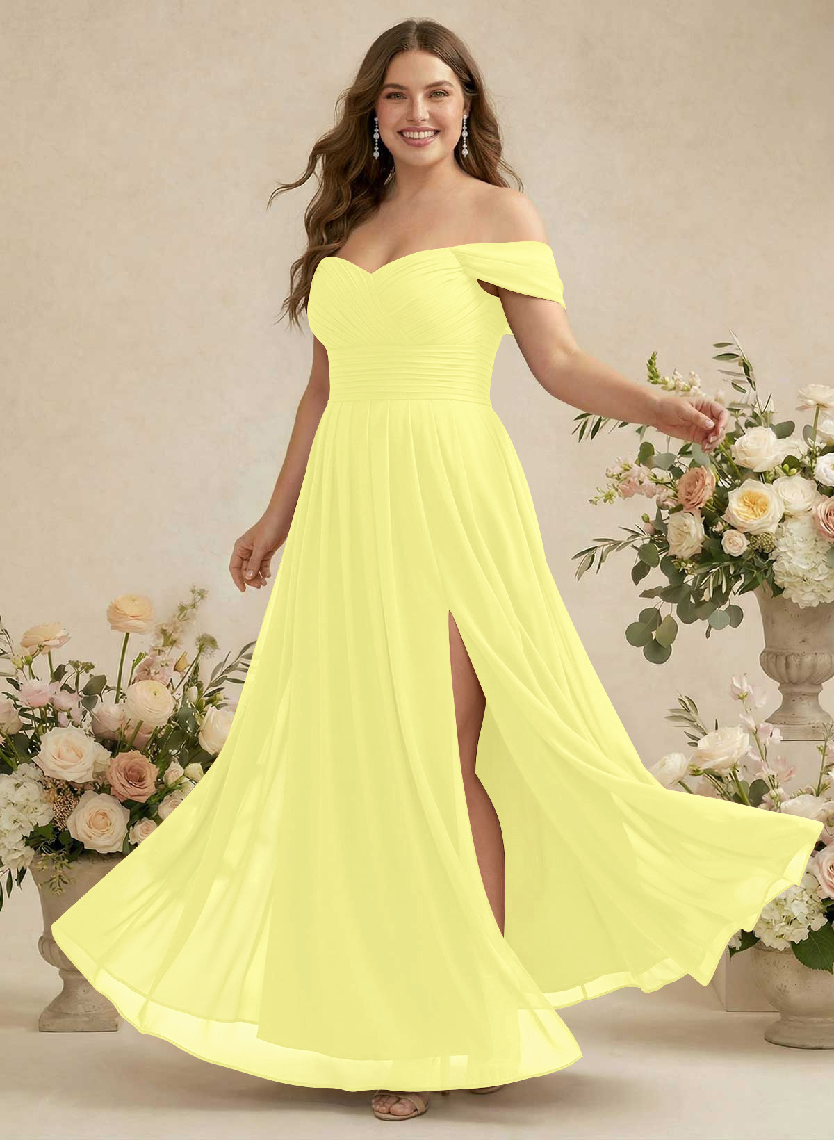 Off-The-Shoulder A-Line Chiffon Bridesmaid Dresses, product image 303