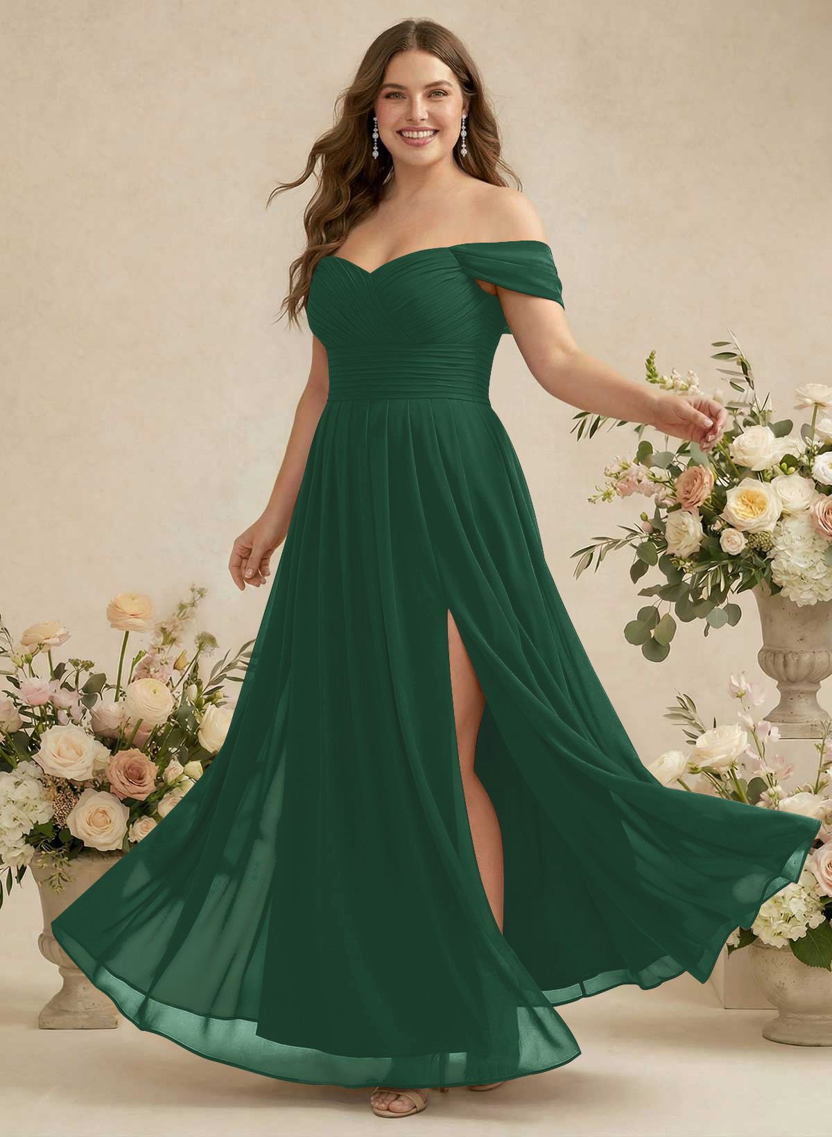 Off-The-Shoulder A-Line Chiffon Bridesmaid Dresses, product image 283