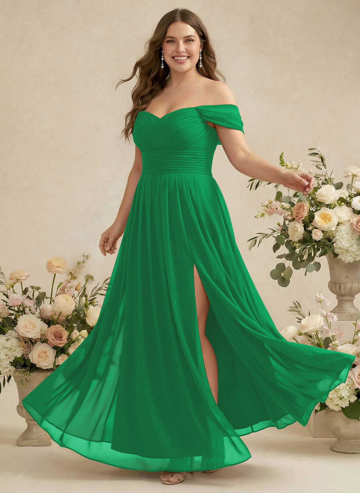 Off-The-Shoulder A-Line Chiffon Bridesmaid Dresses, product image 331