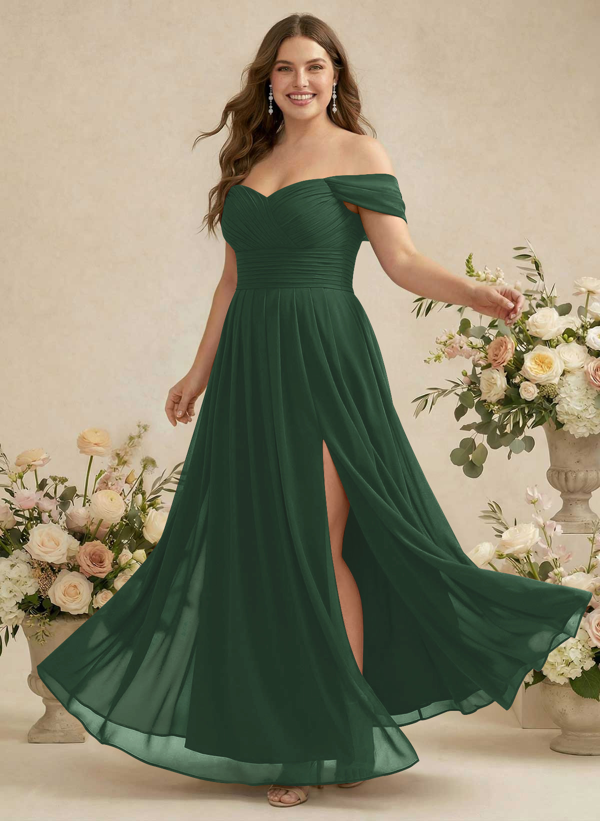 Off-The-Shoulder A-Line Chiffon Bridesmaid Dresses, product image 285