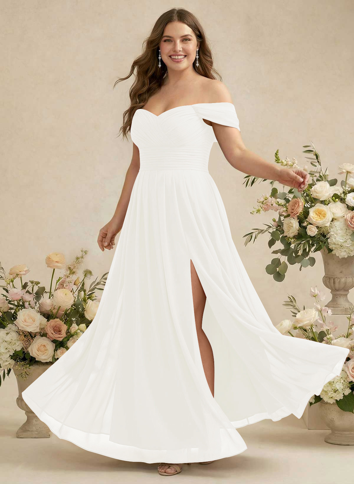 Off-The-Shoulder A-Line Chiffon Bridesmaid Dresses, product image 313