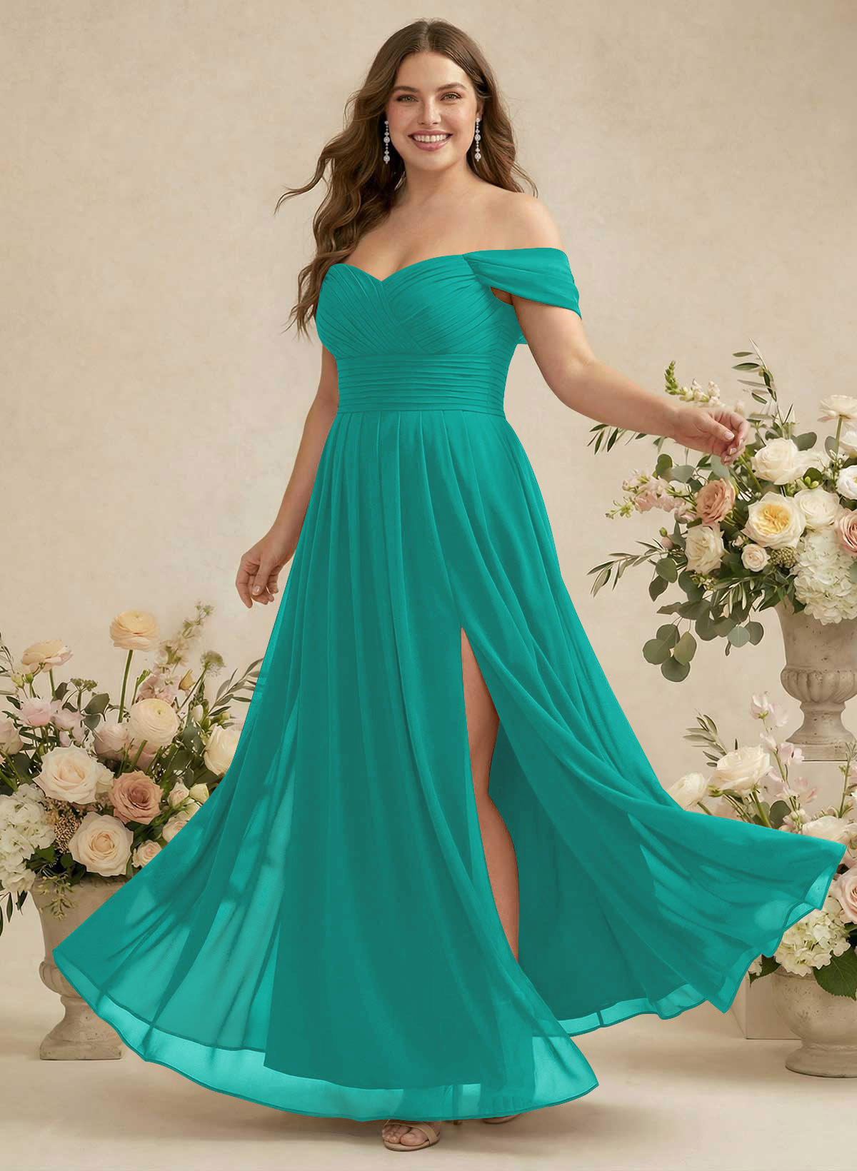Off-The-Shoulder A-Line Chiffon Bridesmaid Dresses, product image 289