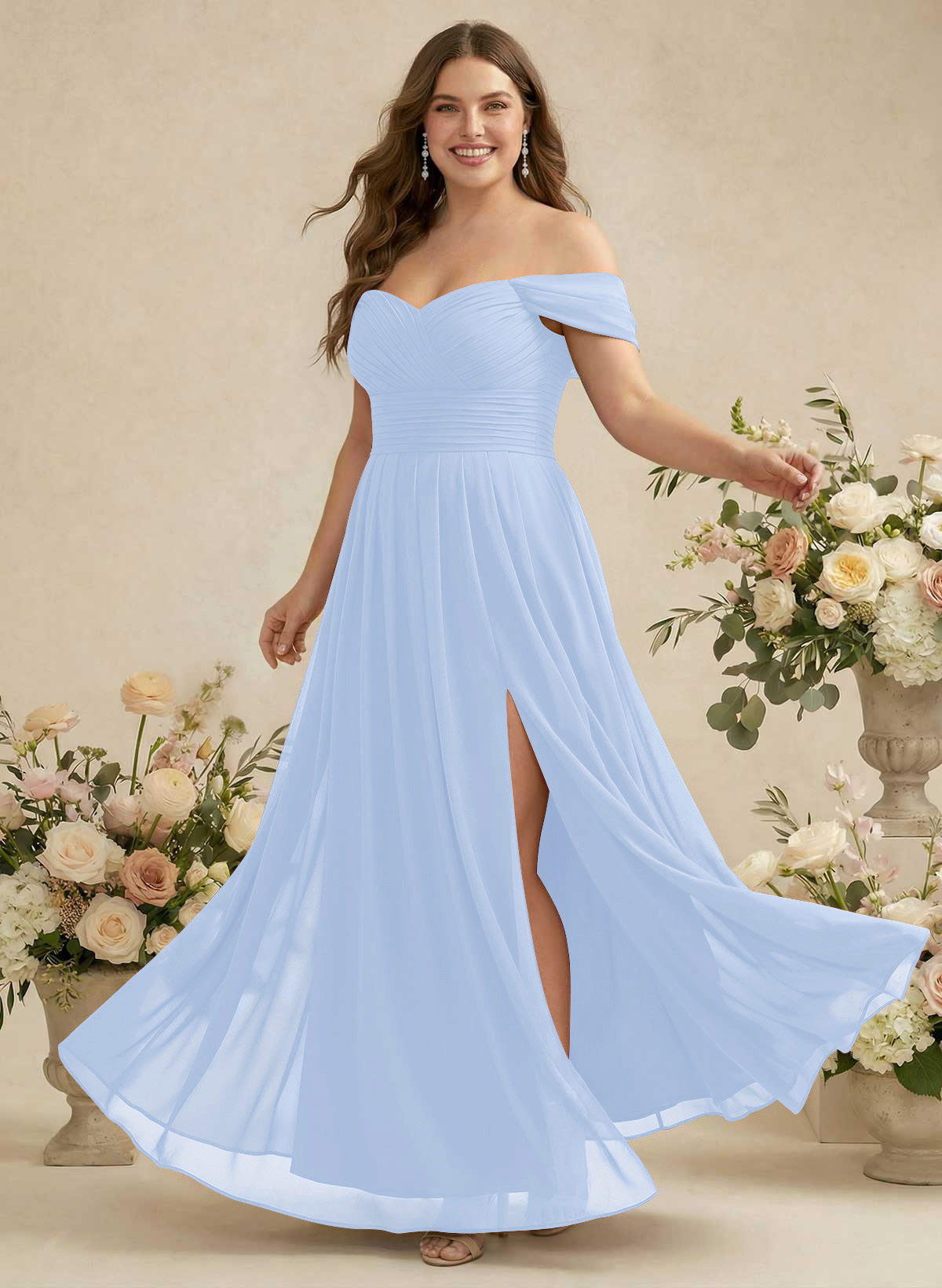 Off-The-Shoulder A-Line Chiffon Bridesmaid Dresses, product image 267