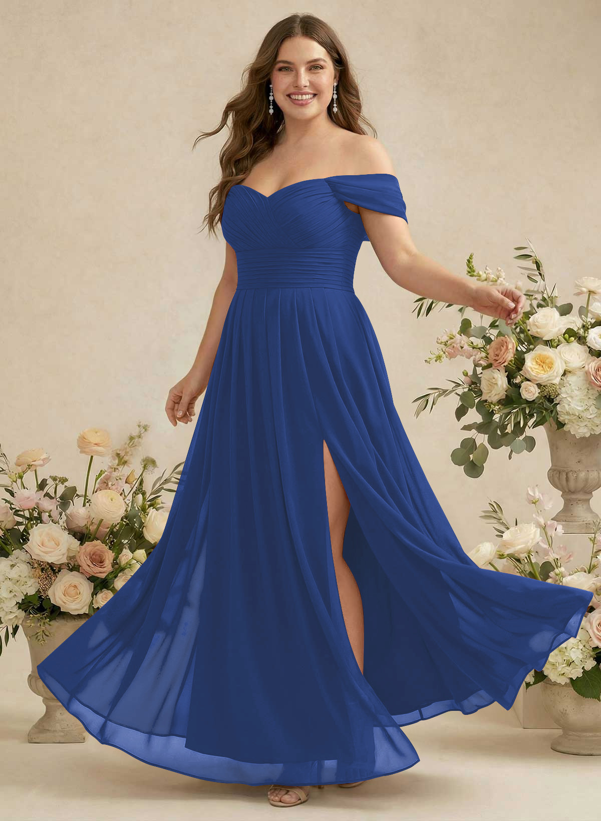 Off-The-Shoulder A-Line Chiffon Bridesmaid Dresses, product image 219