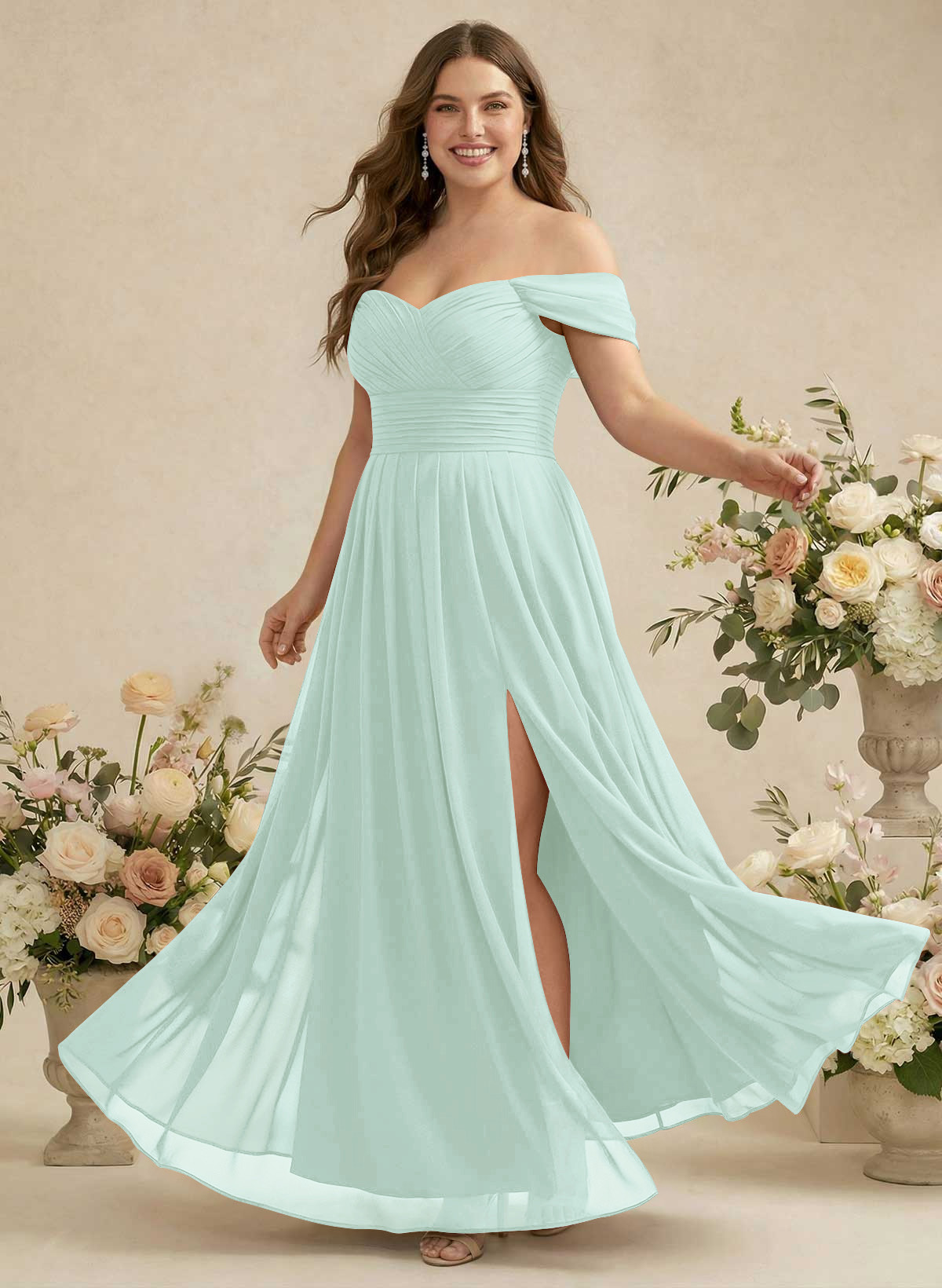 Off-The-Shoulder A-Line Chiffon Bridesmaid Dresses, product image 293