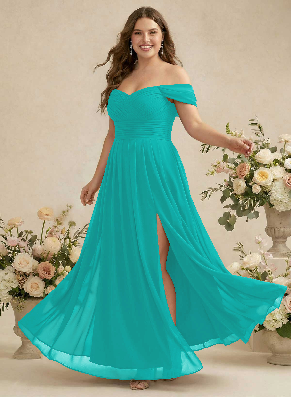 Off-The-Shoulder A-Line Chiffon Bridesmaid Dresses, product image 339
