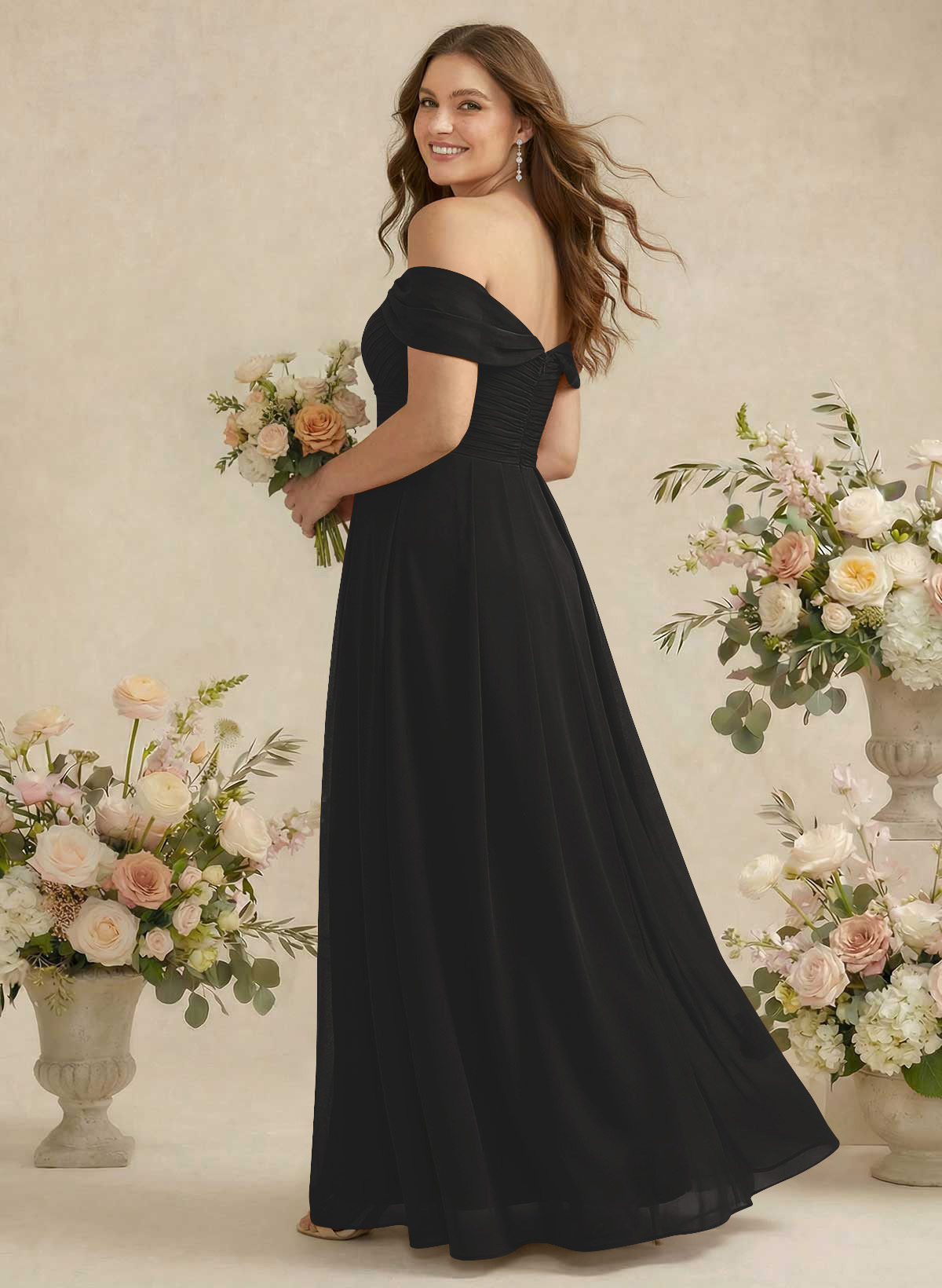 Off-The-Shoulder A-Line Chiffon Bridesmaid Dresses, product image 322