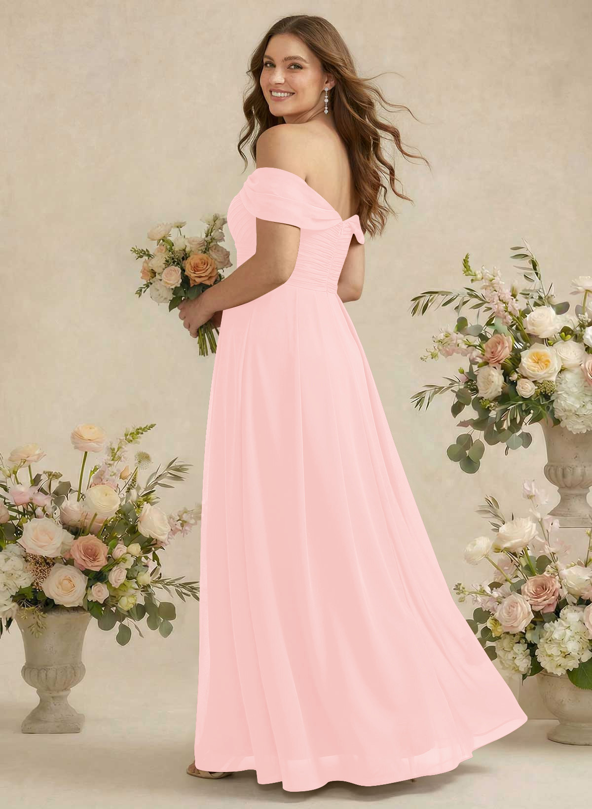 Off-The-Shoulder A-Line Chiffon Bridesmaid Dresses, product image 254