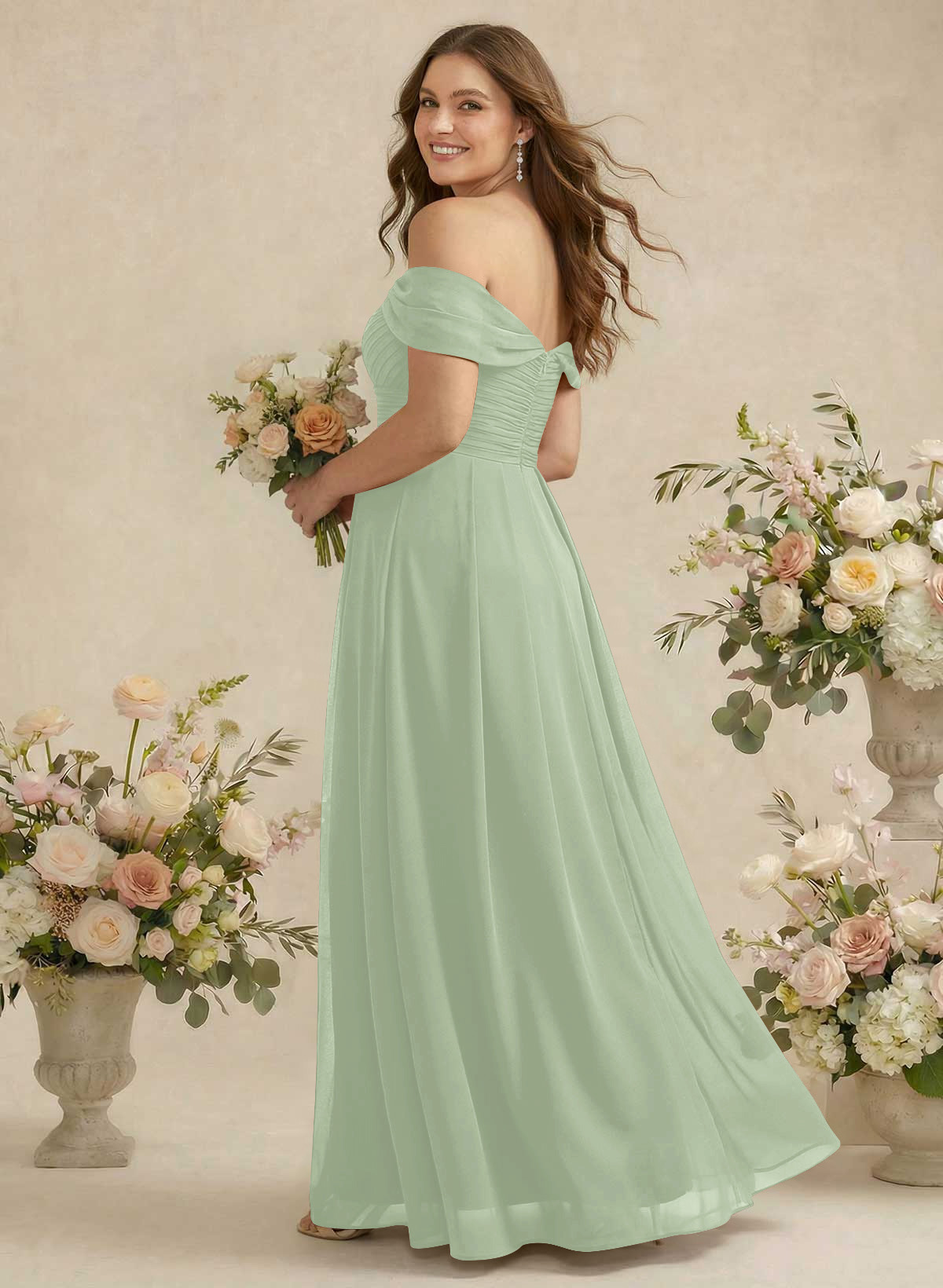 Off-The-Shoulder A-Line Chiffon Bridesmaid Dresses, product image 292