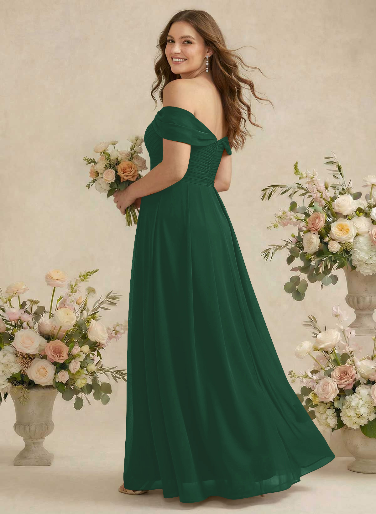 Off-The-Shoulder A-Line Chiffon Bridesmaid Dresses, product image 284