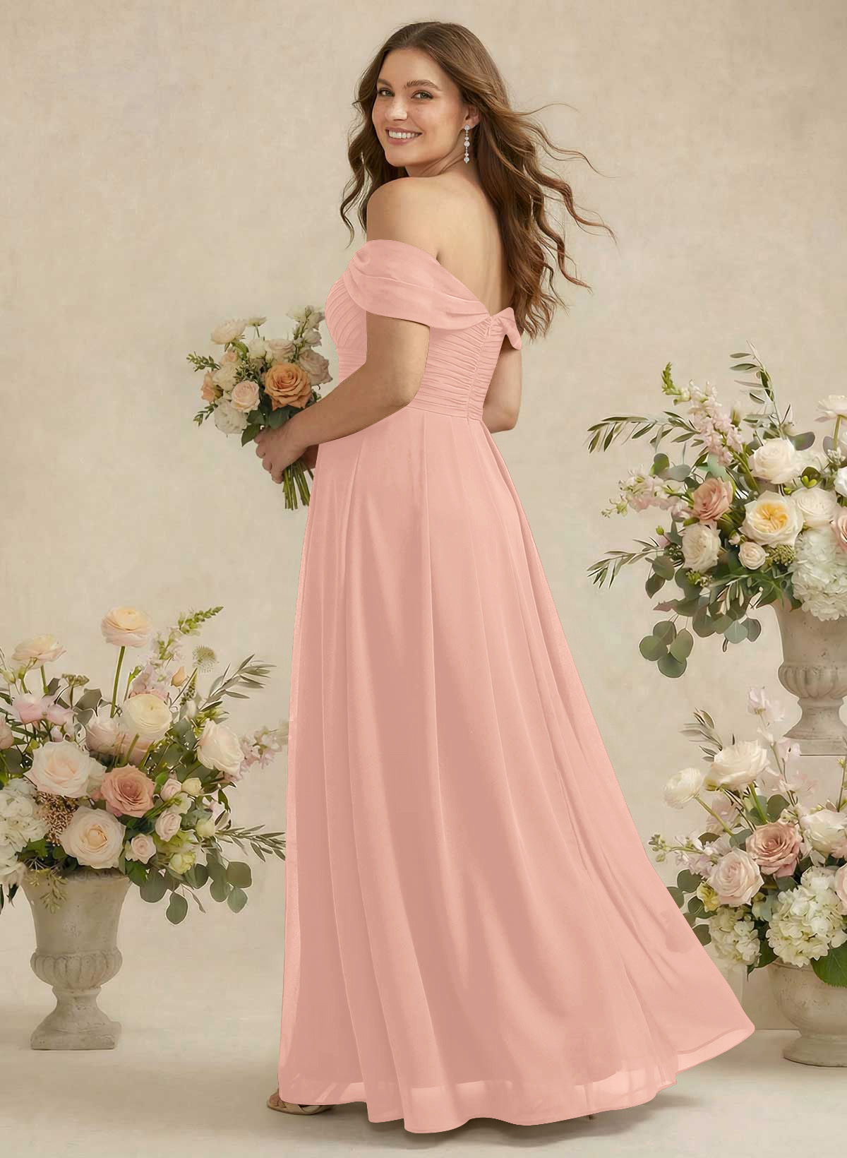 Off-The-Shoulder A-Line Chiffon Bridesmaid Dresses, product image 244