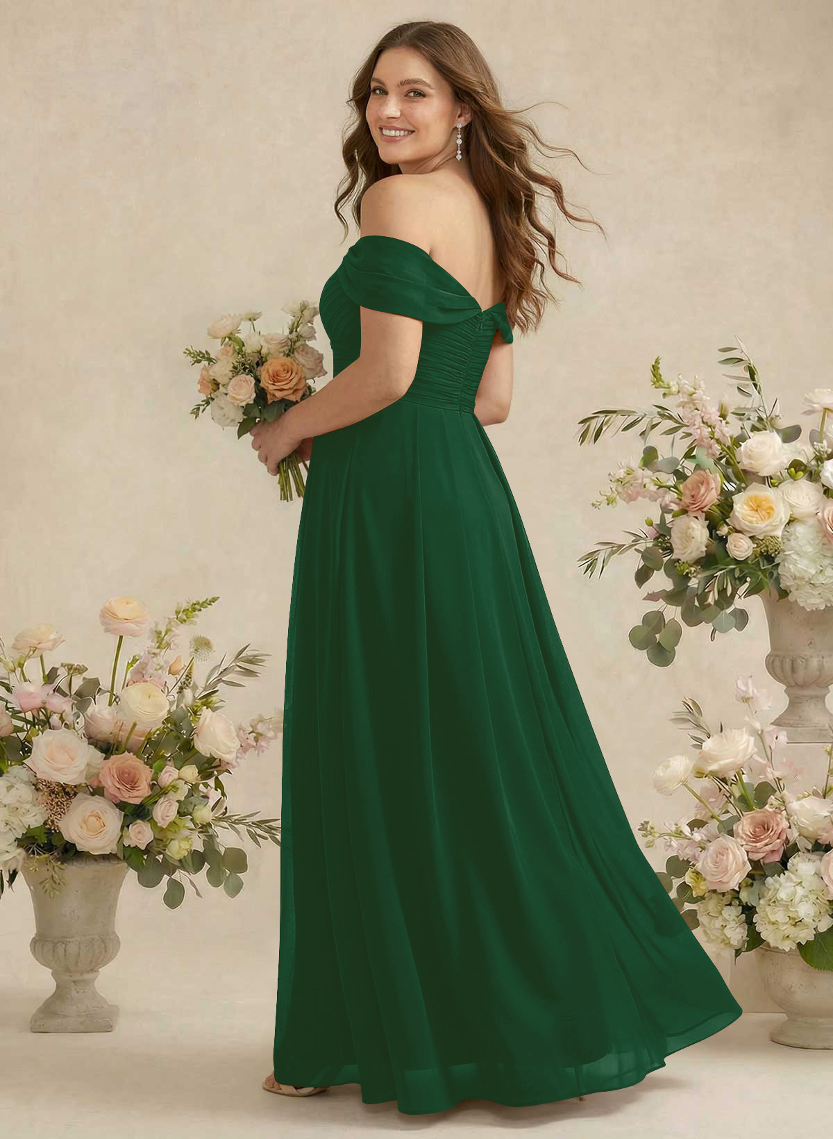 Off-The-Shoulder A-Line Chiffon Bridesmaid Dresses, product image 334