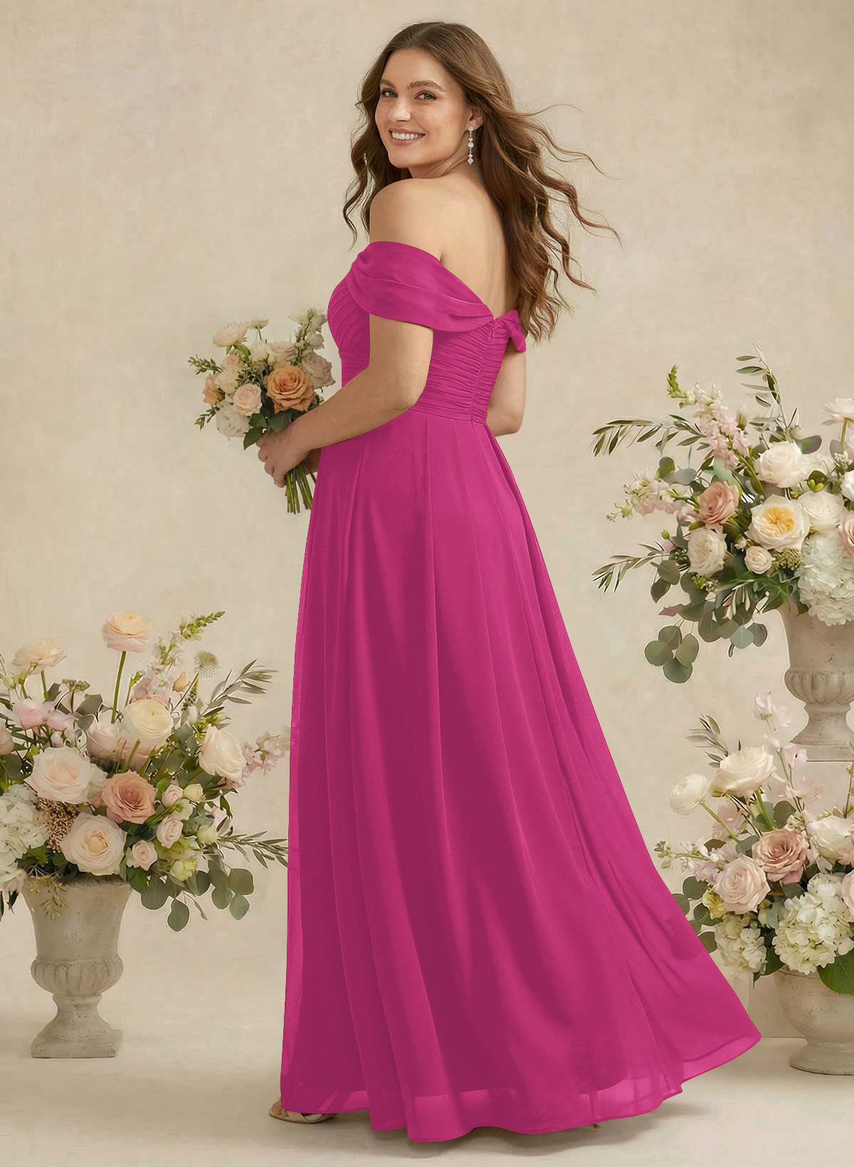 Off-The-Shoulder A-Line Chiffon Bridesmaid Dresses, product image 280