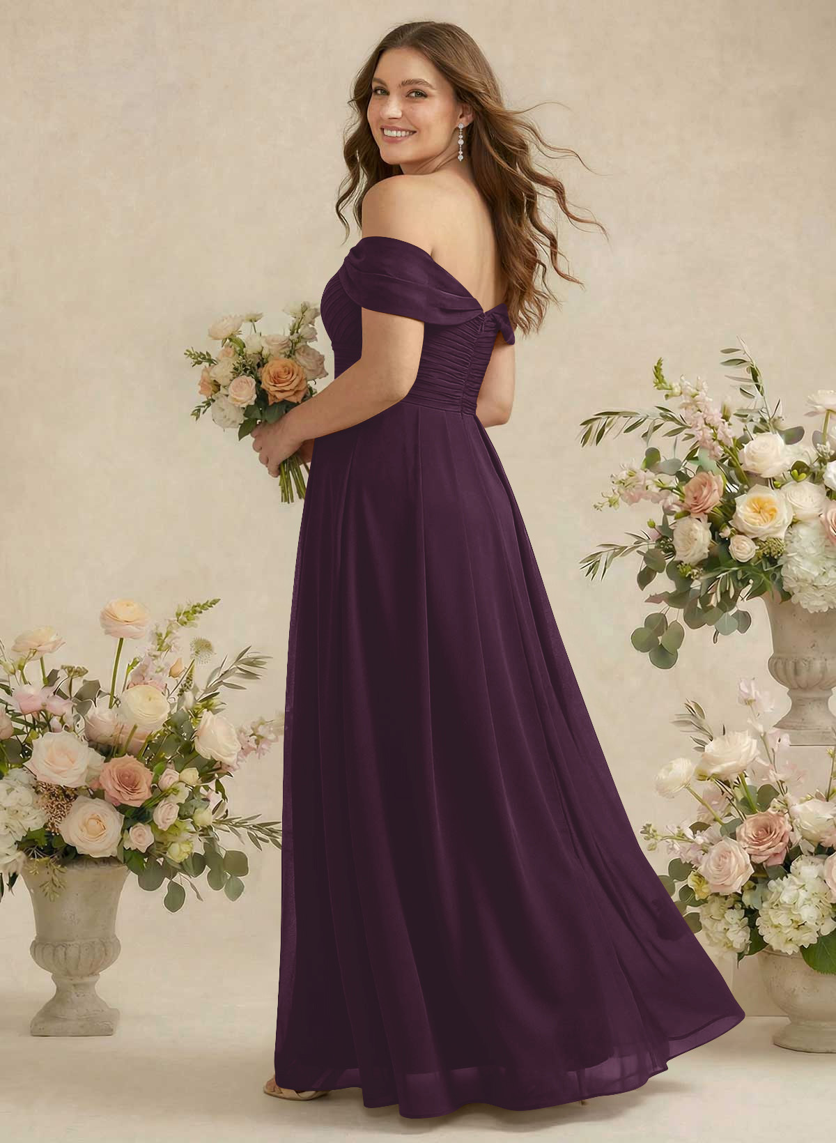 Off-The-Shoulder A-Line Chiffon Bridesmaid Dresses, product image 274