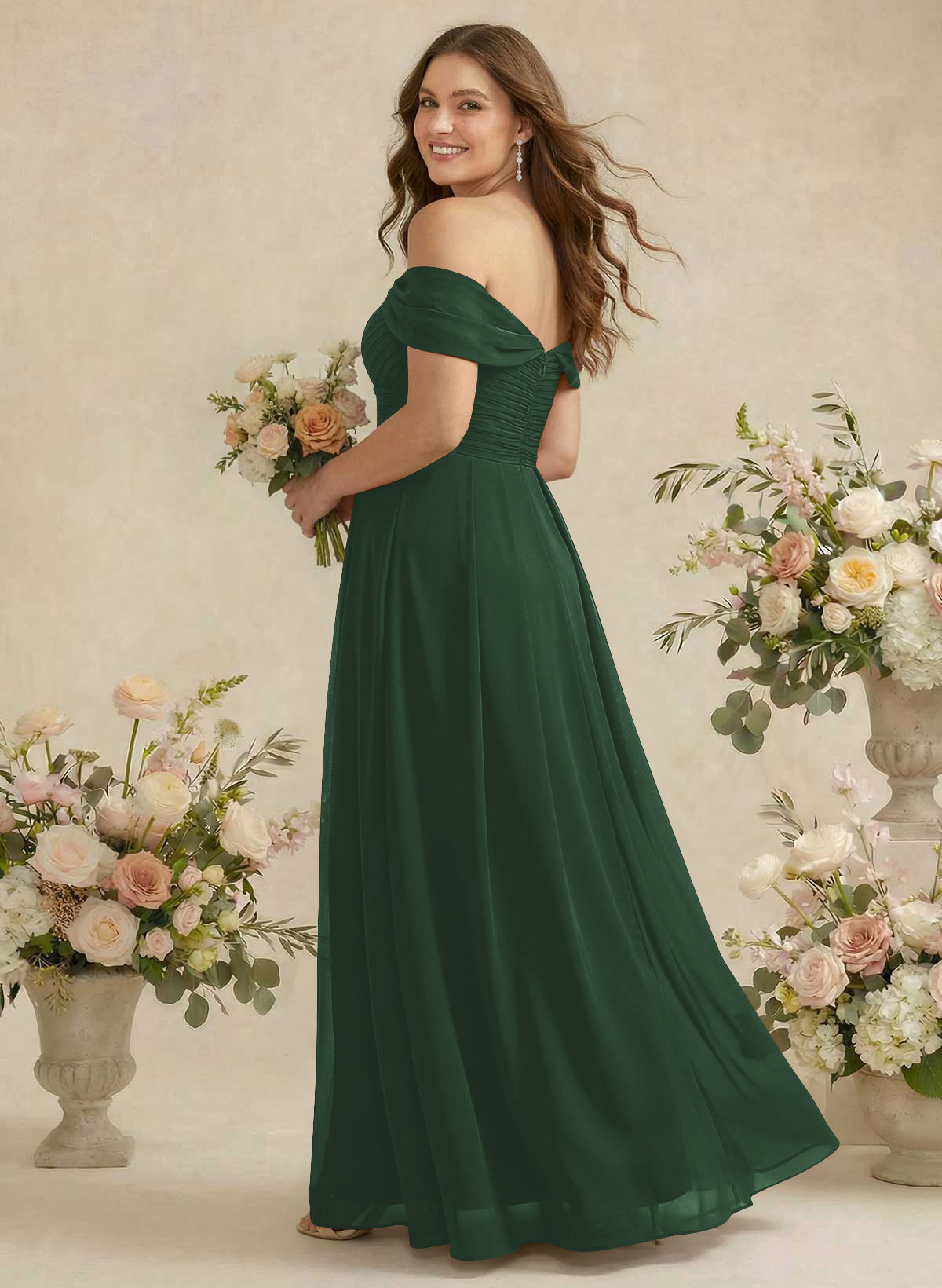 Off-The-Shoulder A-Line Chiffon Bridesmaid Dresses, product image 286