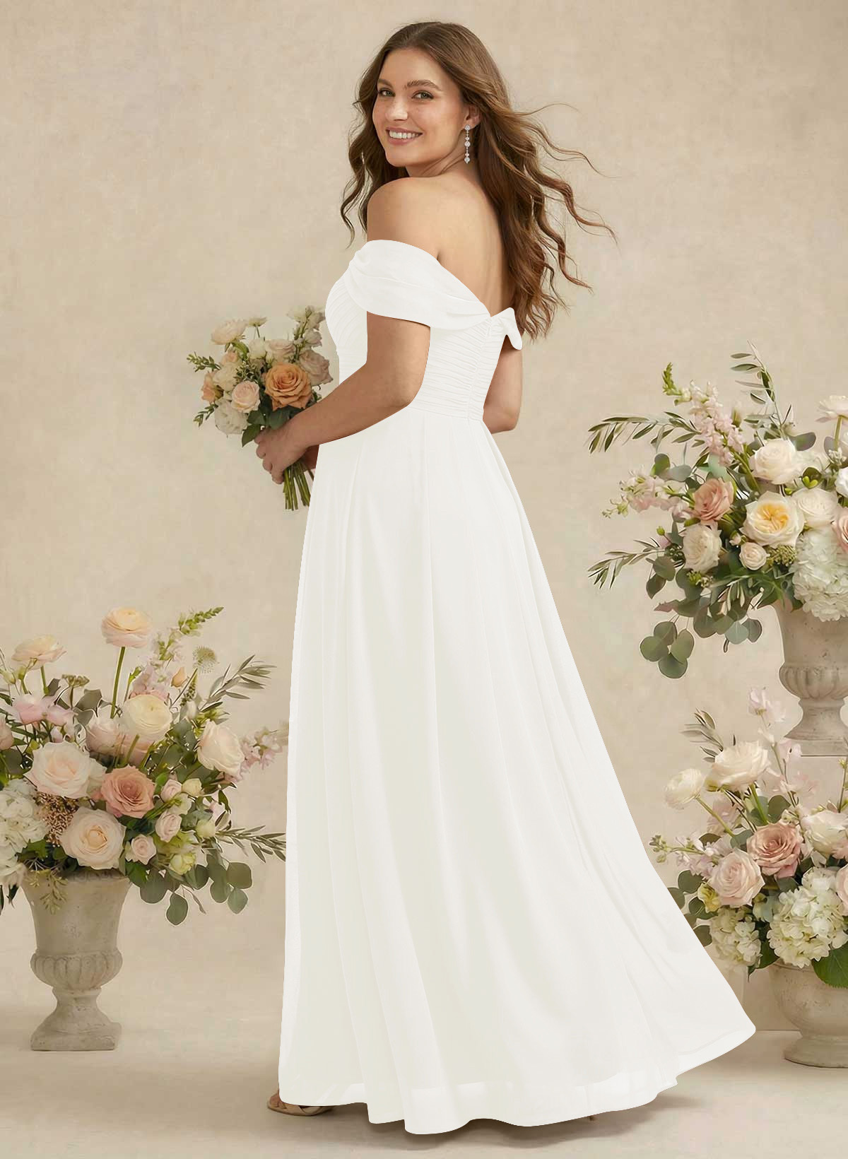 Off-The-Shoulder A-Line Chiffon Bridesmaid Dresses, product image 314