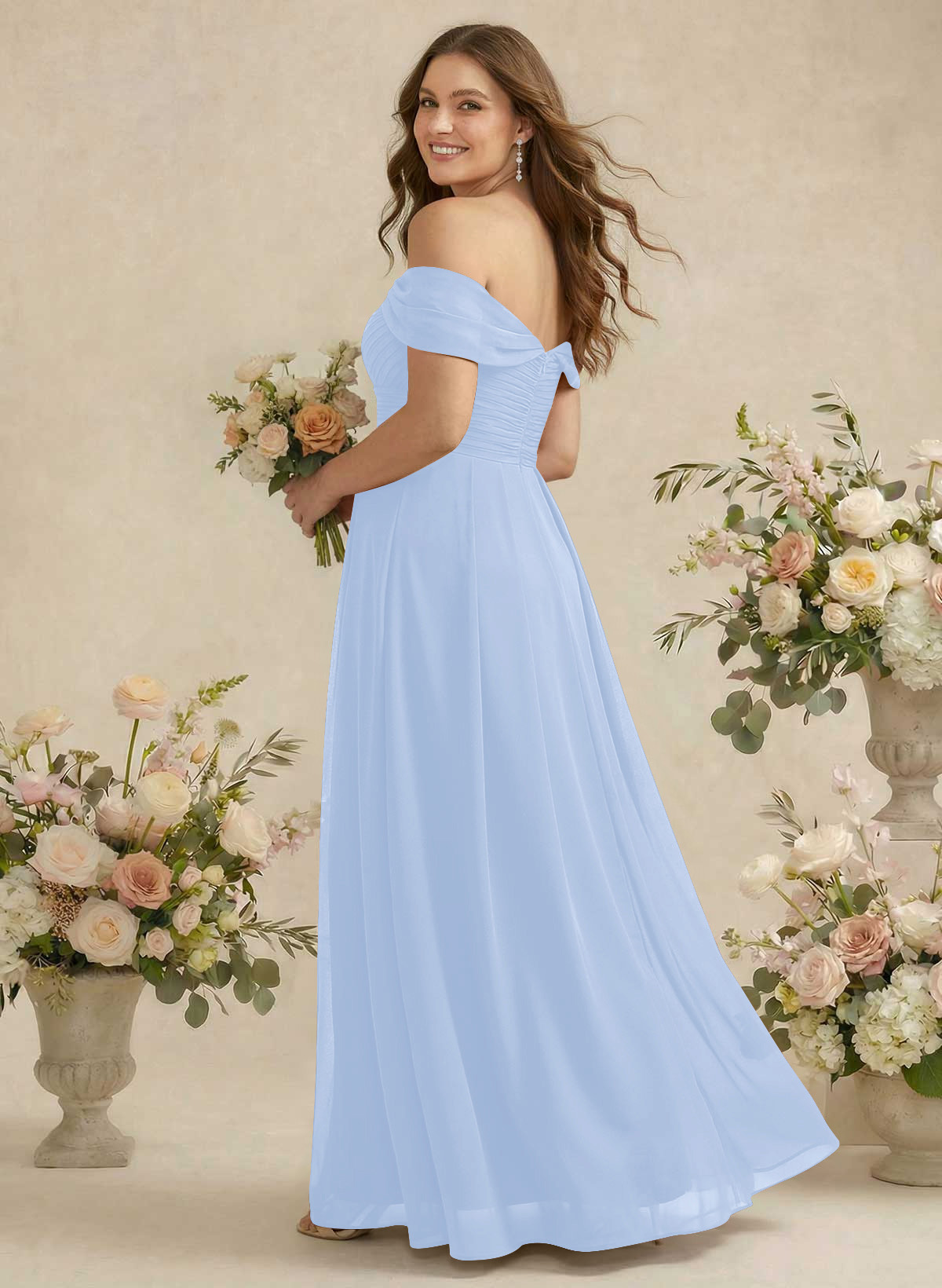 Off-The-Shoulder A-Line Chiffon Bridesmaid Dresses, product image 268