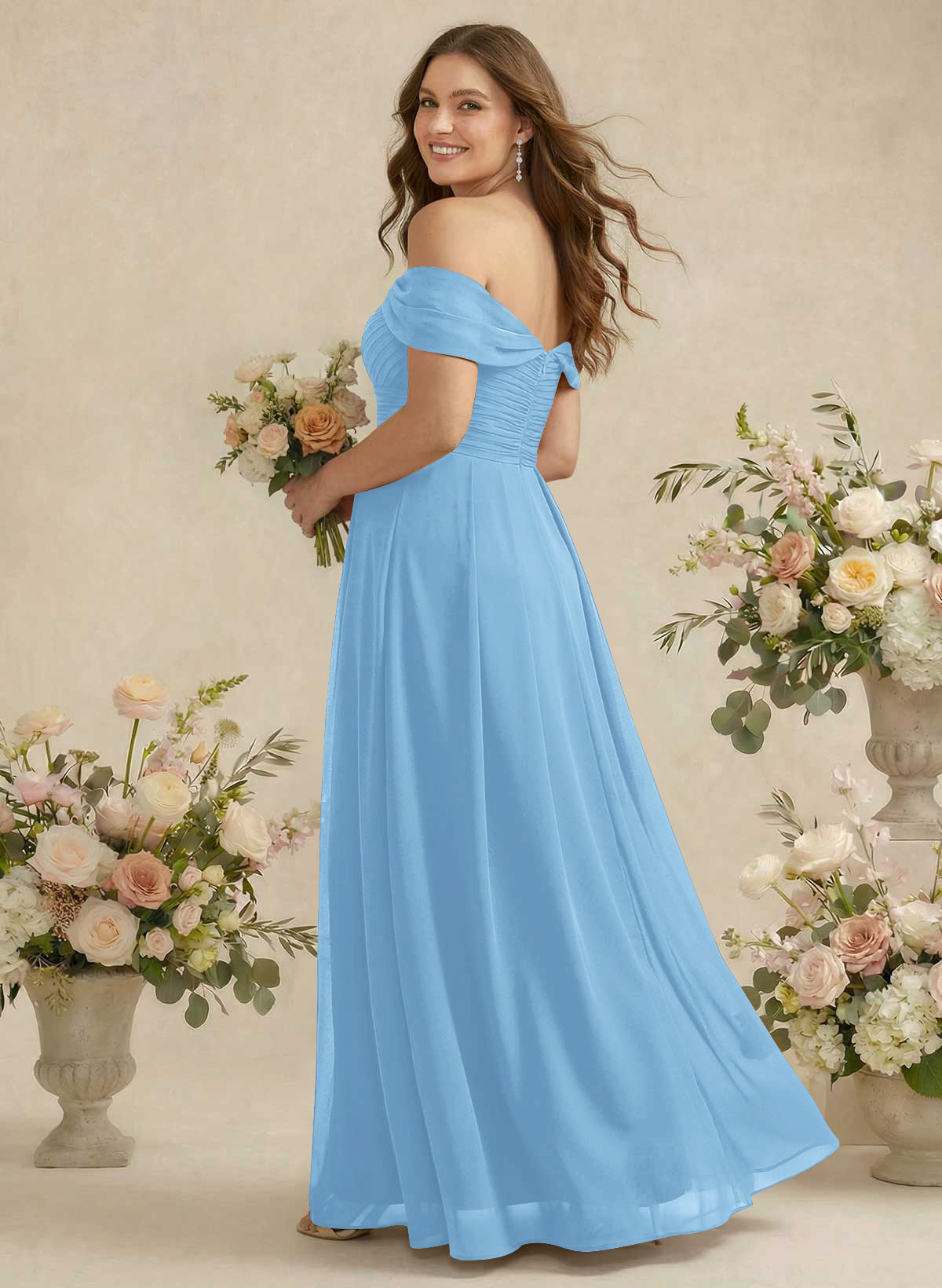 Off-The-Shoulder A-Line Chiffon Bridesmaid Dresses, product image 226