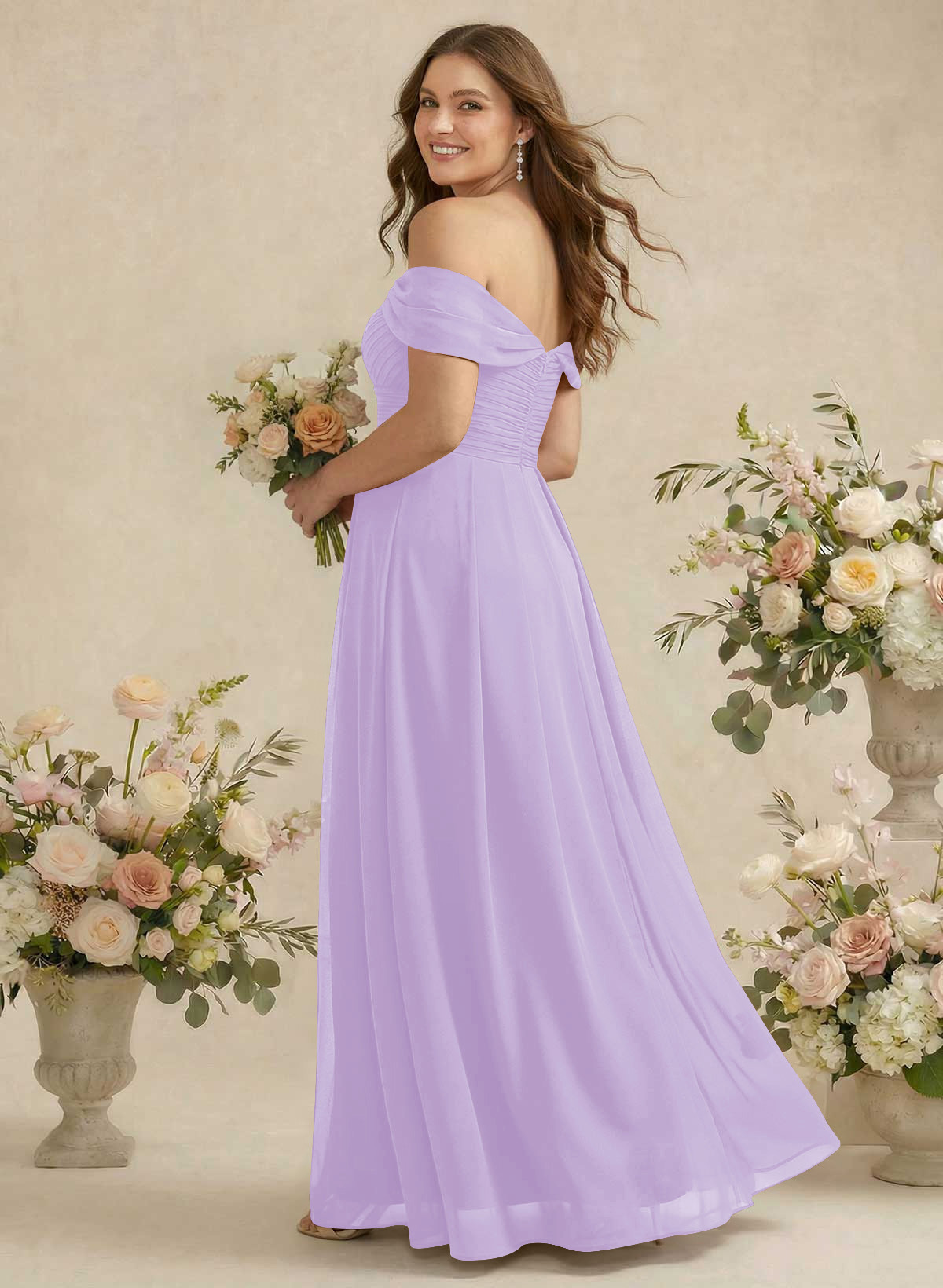 Off-The-Shoulder A-Line Chiffon Bridesmaid Dresses, product image 266