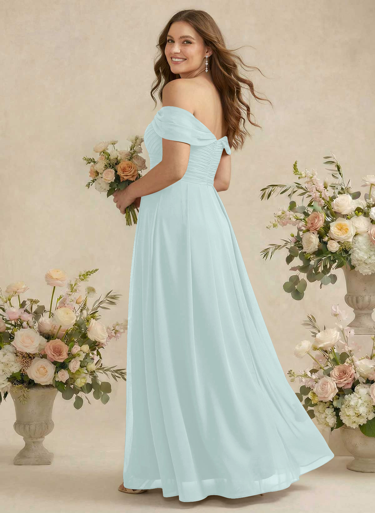 Off-The-Shoulder A-Line Chiffon Bridesmaid Dresses, product image 230