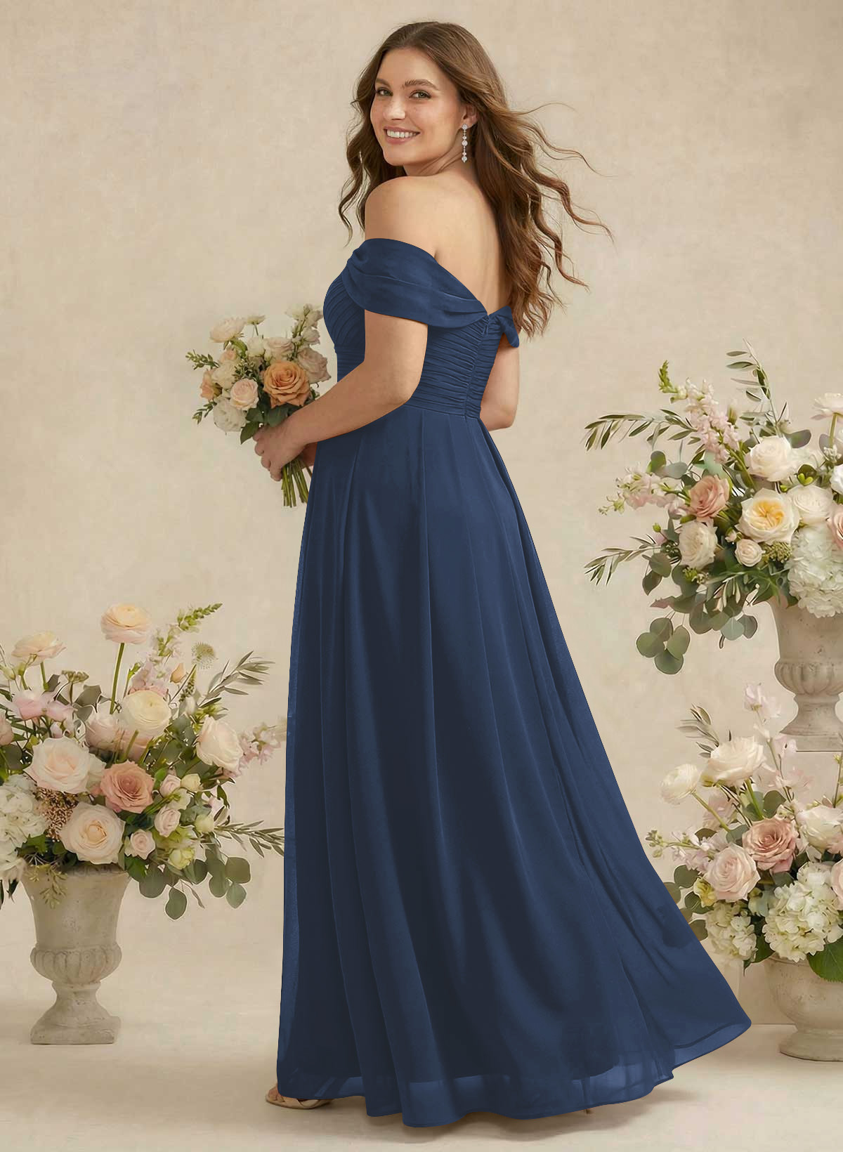 Off-The-Shoulder A-Line Chiffon Bridesmaid Dresses, product image 210