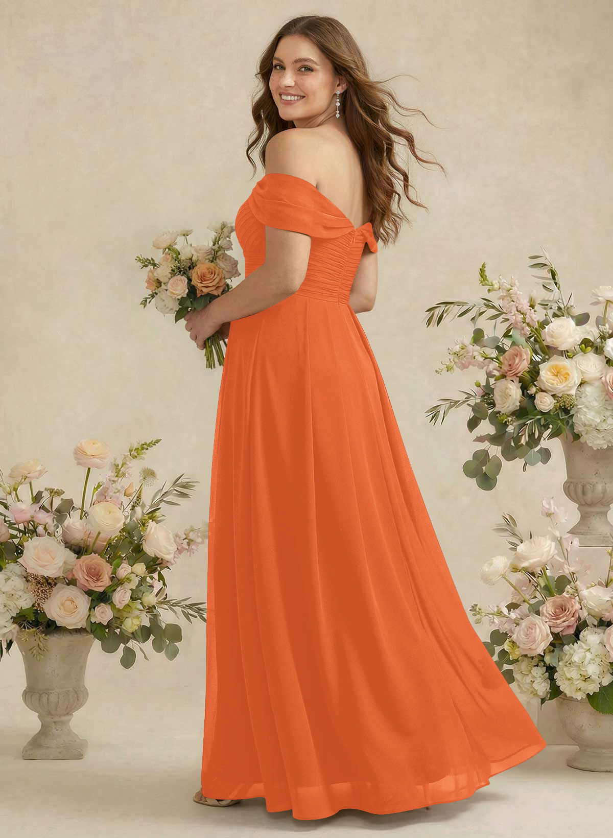 Off-The-Shoulder A-Line Chiffon Bridesmaid Dresses, product image 308