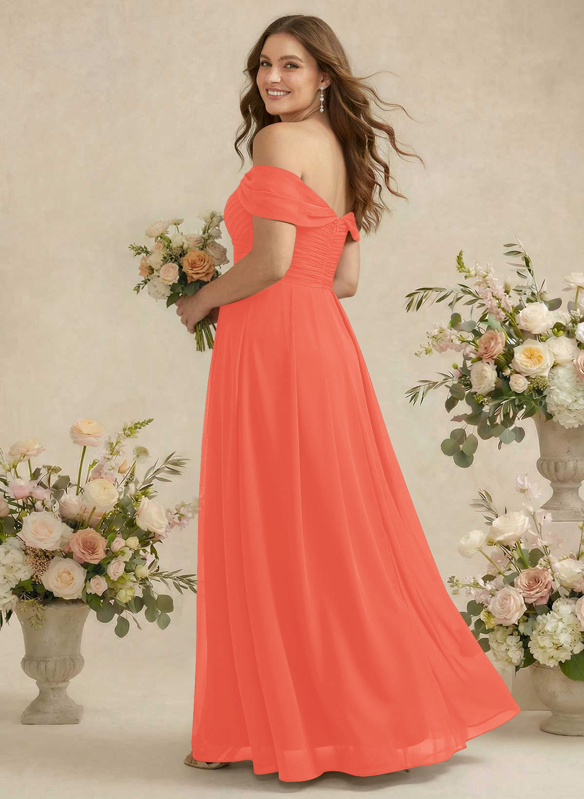 Off-The-Shoulder A-Line Chiffon Bridesmaid Dresses, product image 310