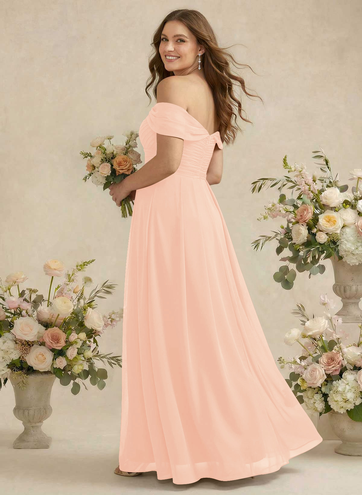 Off-The-Shoulder A-Line Chiffon Bridesmaid Dresses, product image 246