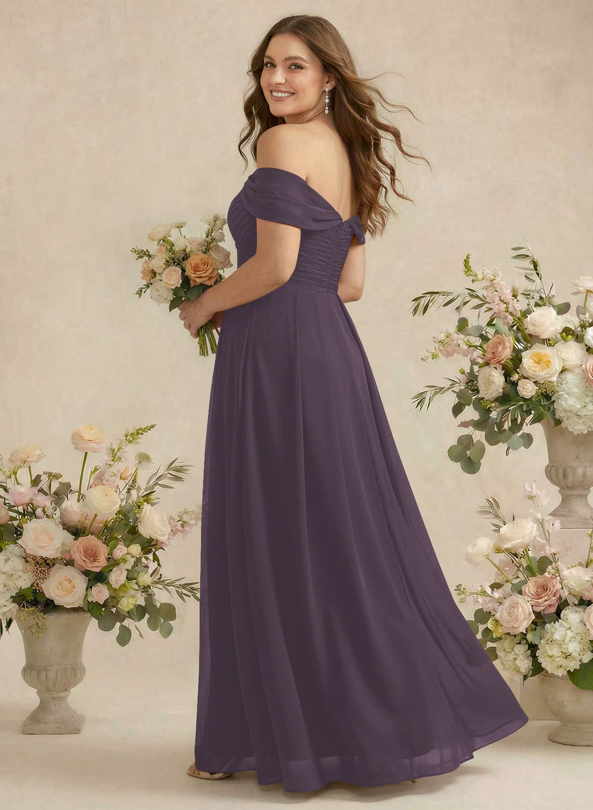 Off-The-Shoulder A-Line Chiffon Bridesmaid Dresses, product image 272