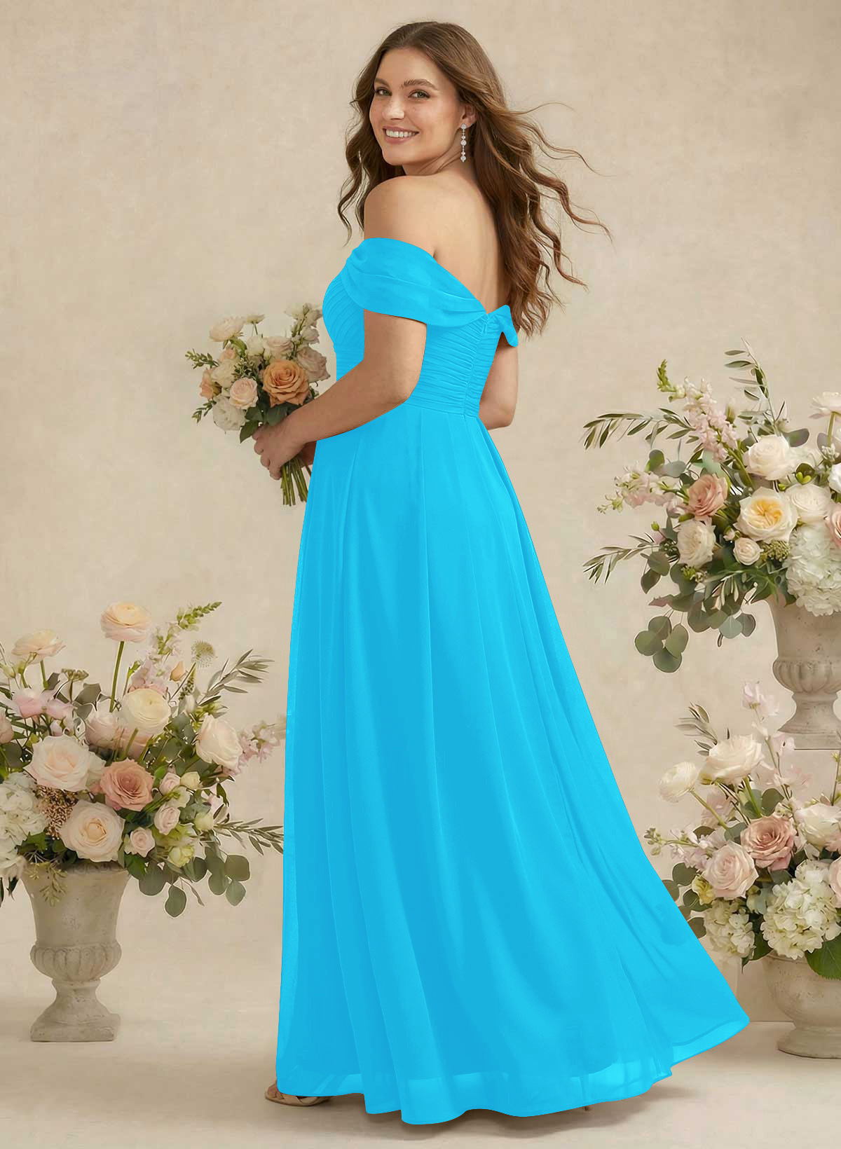 Off-The-Shoulder A-Line Chiffon Bridesmaid Dresses, product image 224