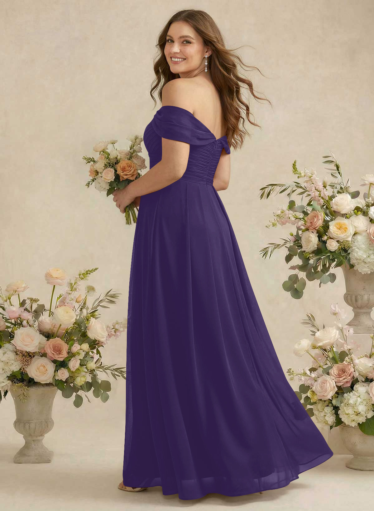 Off-The-Shoulder A-Line Chiffon Bridesmaid Dresses, product image 282
