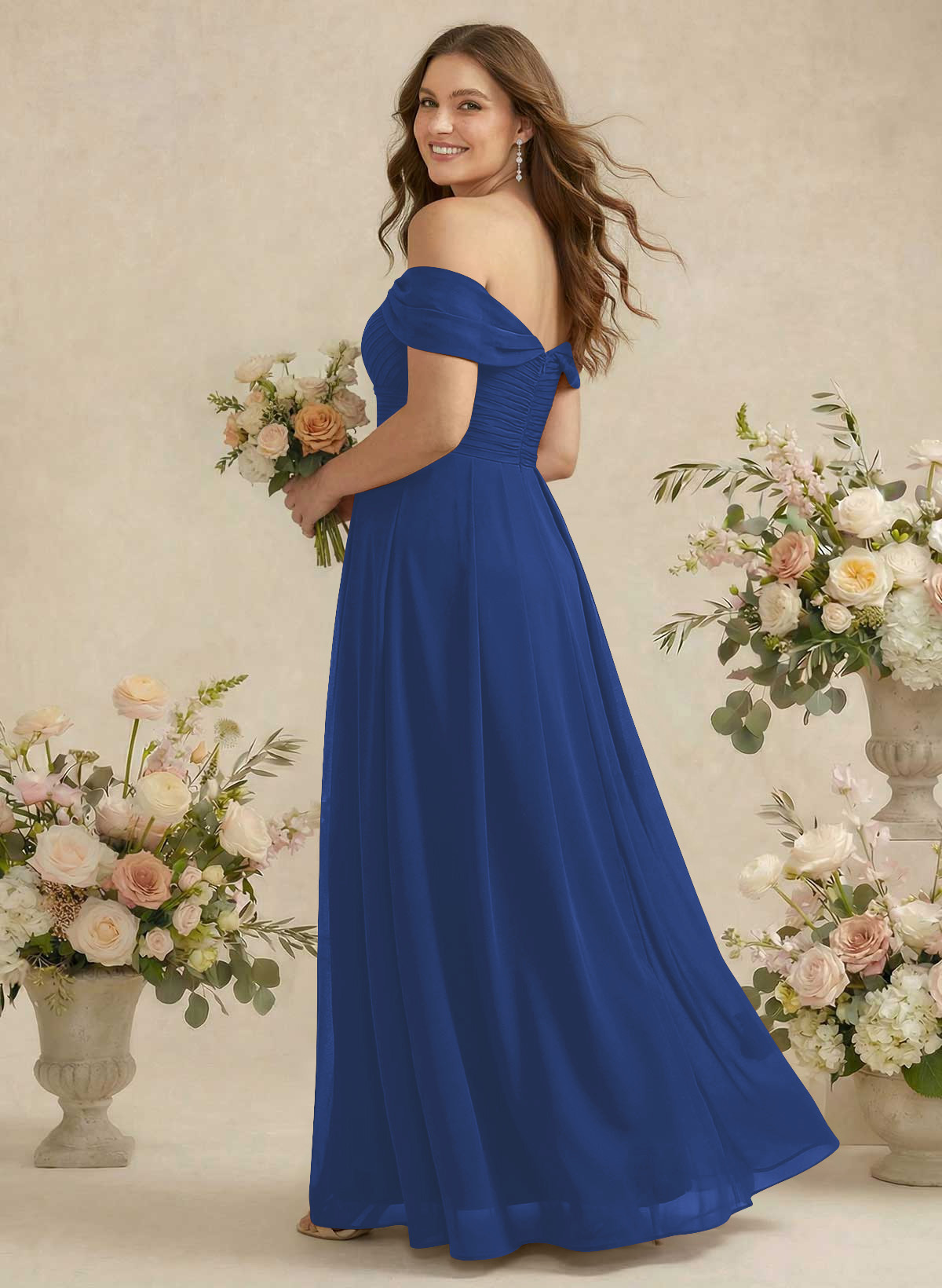 Off-The-Shoulder A-Line Chiffon Bridesmaid Dresses, product image 220