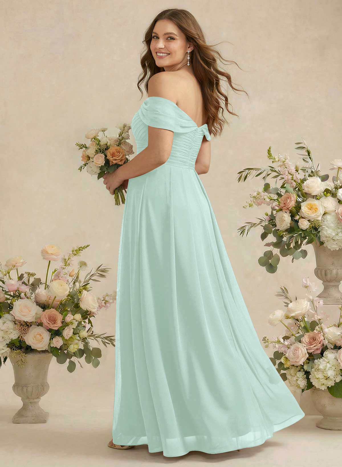 Off-The-Shoulder A-Line Chiffon Bridesmaid Dresses, product image 294