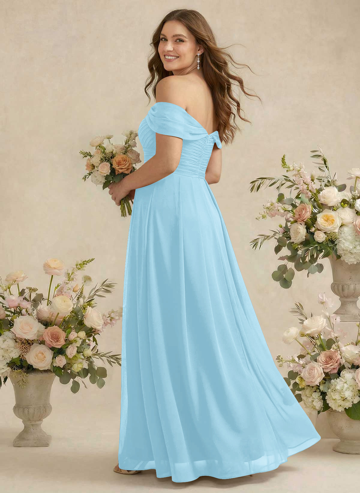 Off-The-Shoulder A-Line Chiffon Bridesmaid Dresses, product image 228