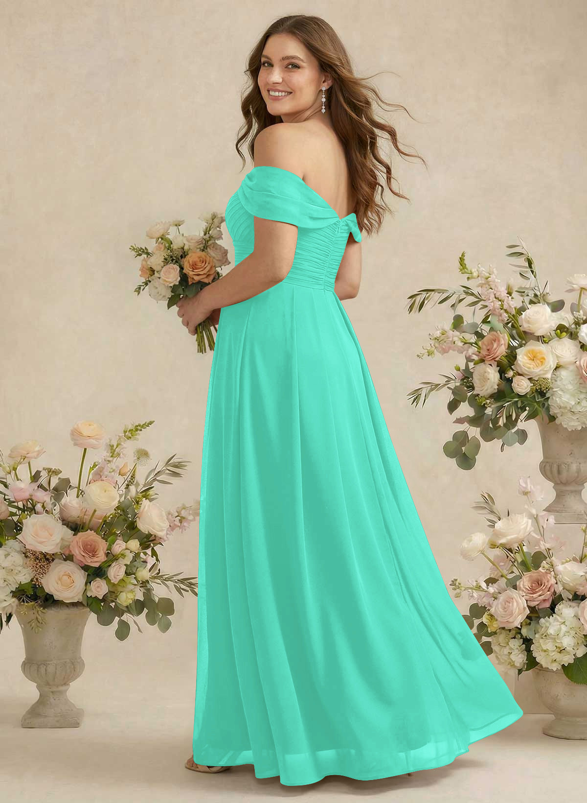Off-The-Shoulder A-Line Chiffon Bridesmaid Dresses, product image 298