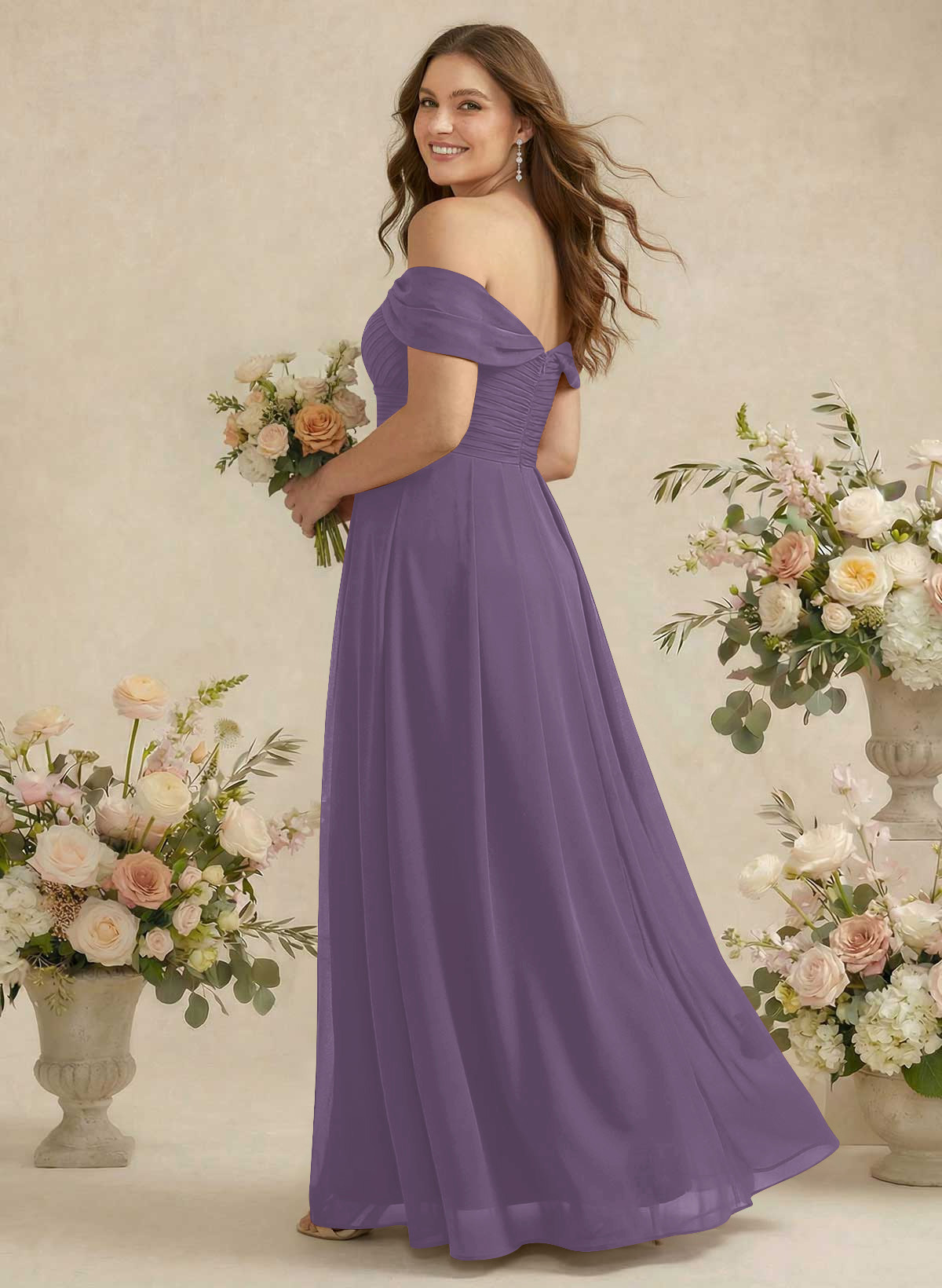 Off-The-Shoulder A-Line Chiffon Bridesmaid Dresses, product image 270