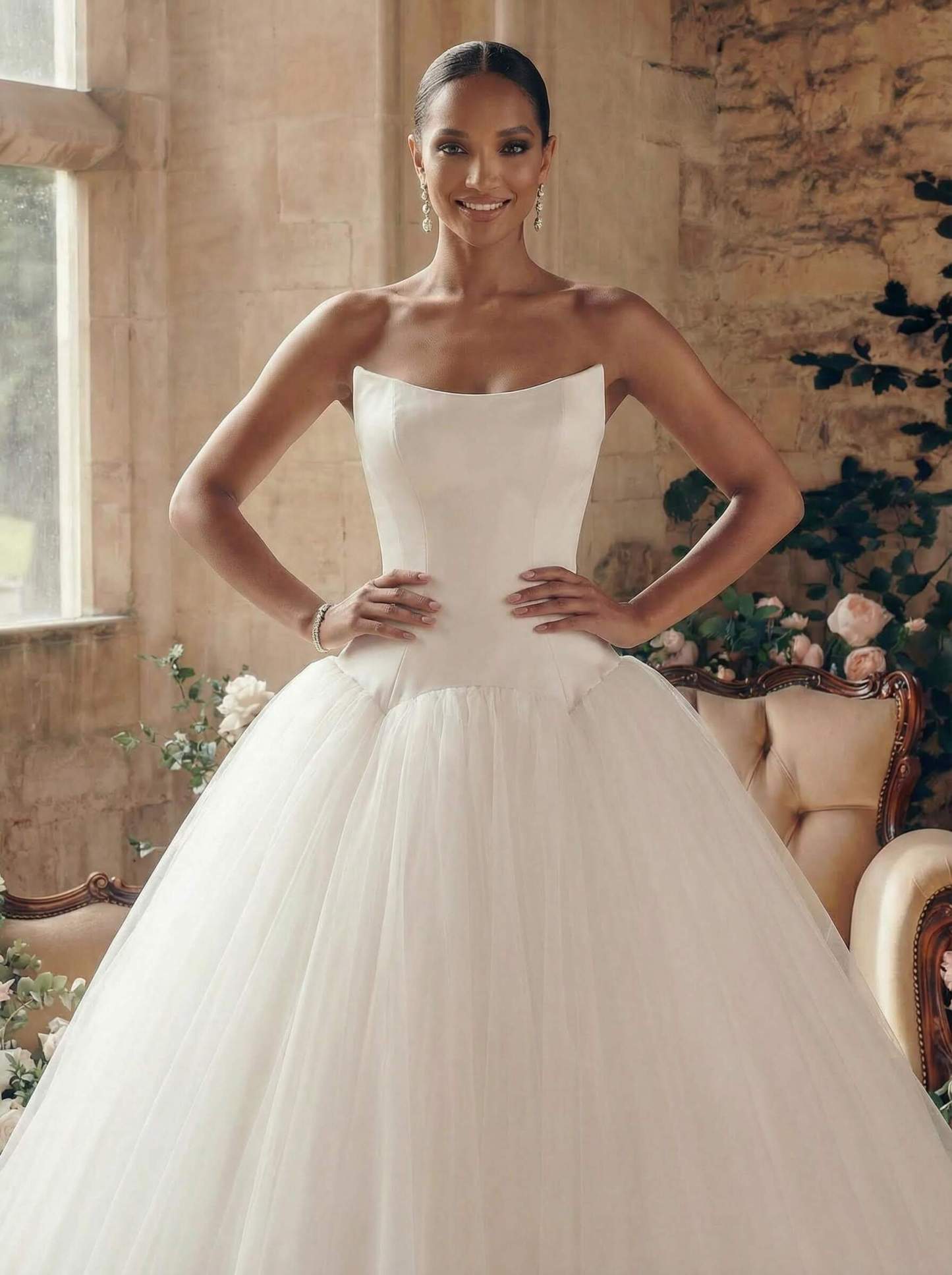 Strapless Ball-Gown Simple Vintage Wedding Dresses, image 2