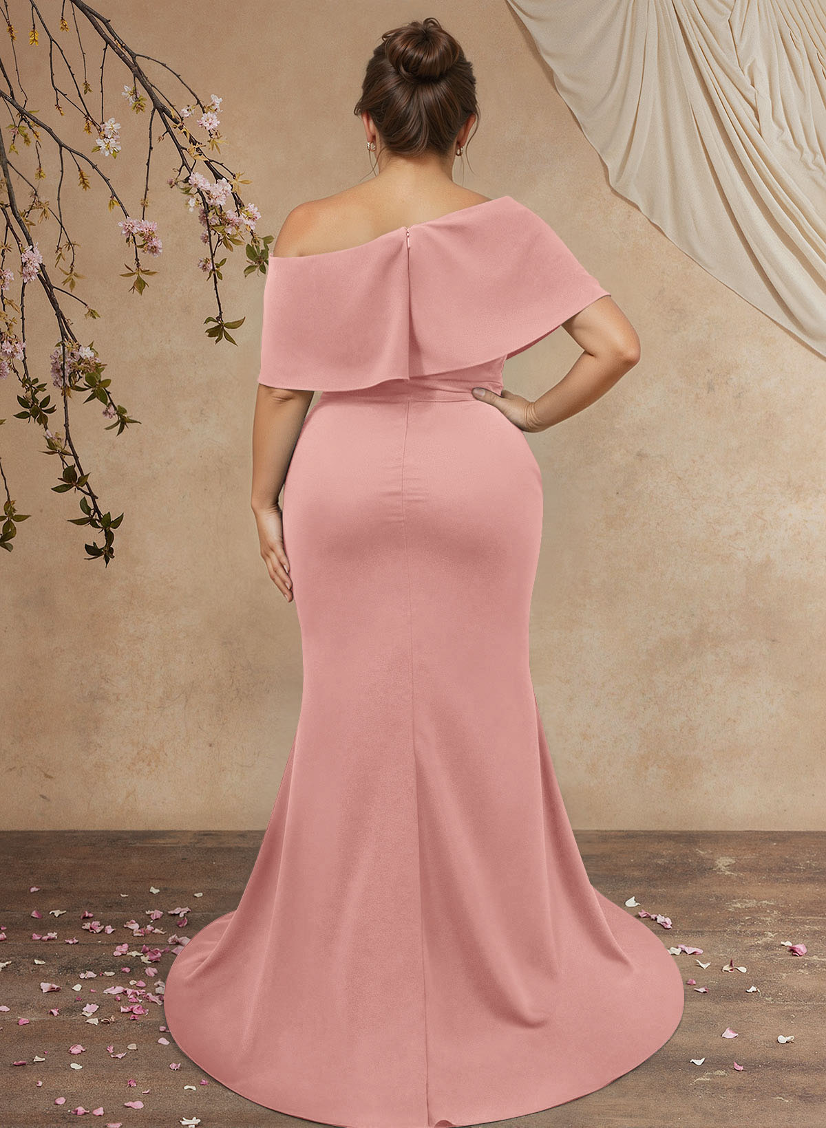 Trumpet/Mermaid Asymmetrical Neck Elastic Satin Mother Of The Bride Dresses